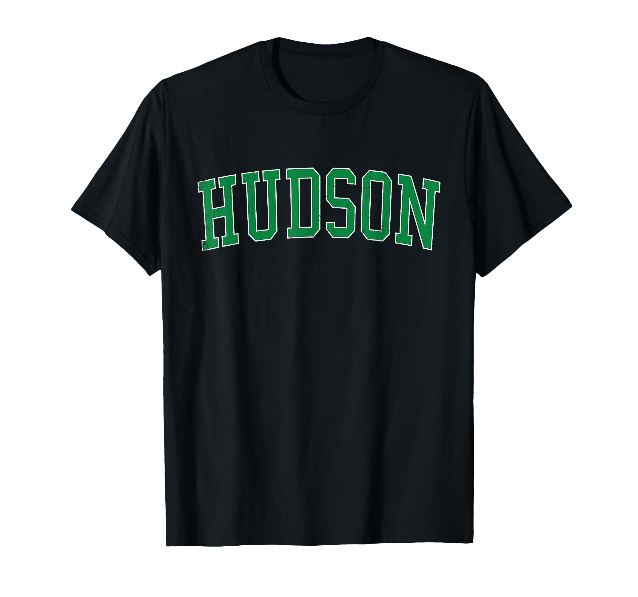 Hudson Fl Distressed Green Varsity T-Shirt - Streetwear Style Unisex - T-Shirt, Sweatshirt, Hoodie