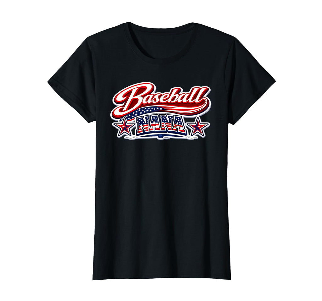 Baseball Nana Usa Flag Patriotic July T-Shirt - Trendy Graphic for Adults - T-Shirt, Sweatshirt, Hoodie