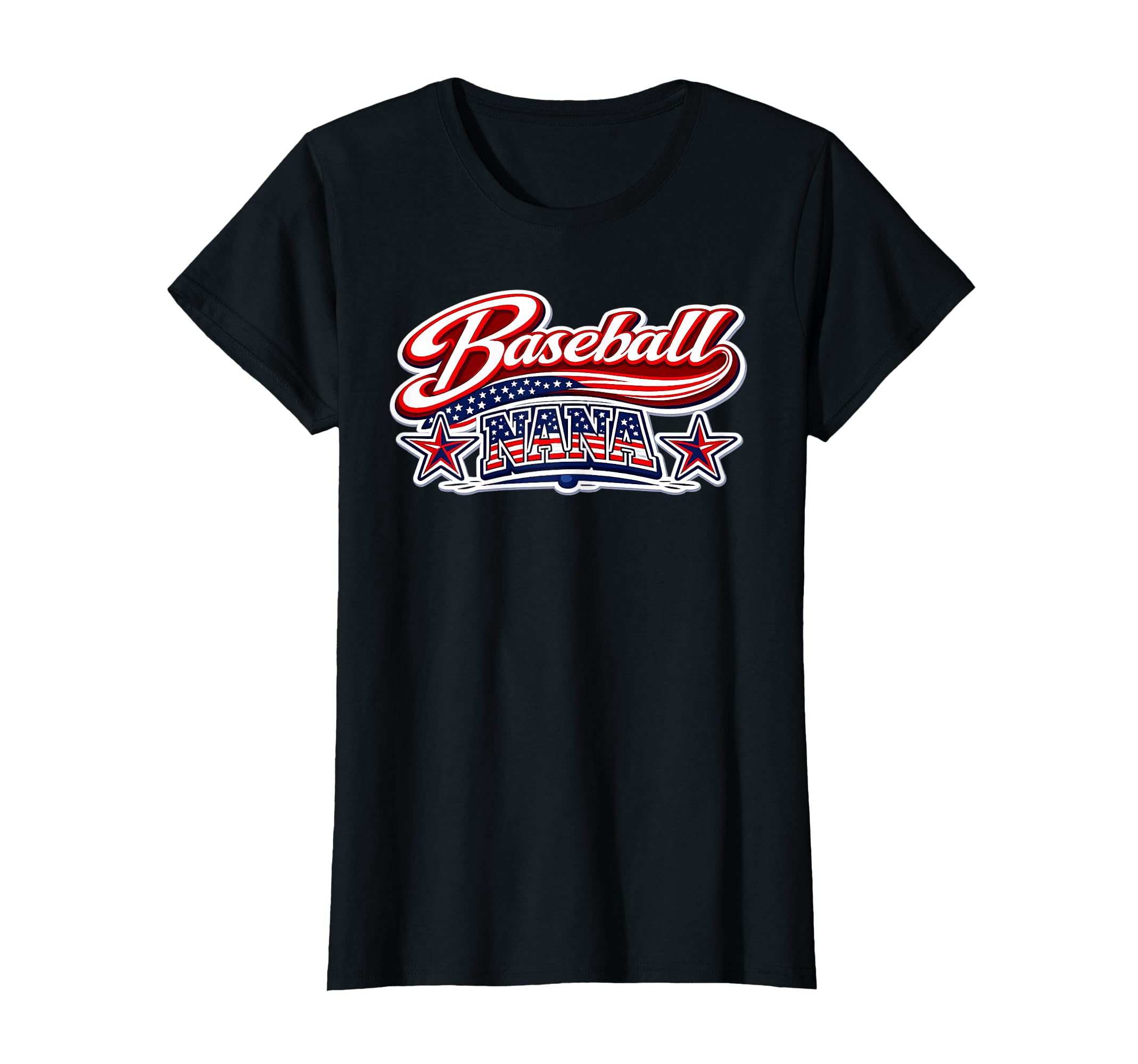 Baseball Nana Usa Flag Patriotic July T-Shirt - Trendy Graphic for Adults - T-Shirt, Sweatshirt, Hoodie