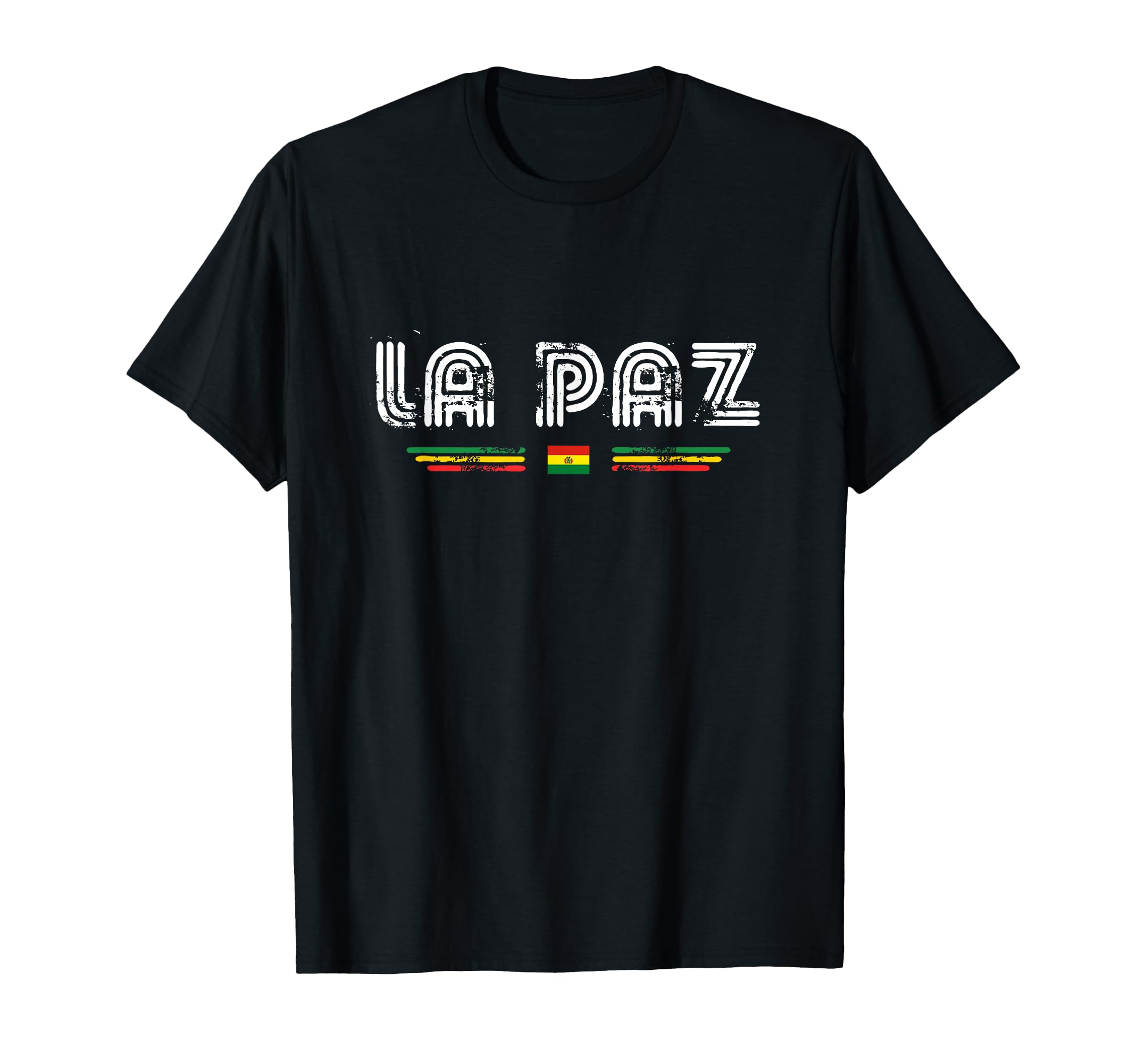 La Paz Bolivia 70S 80S Type Flag T-Shirt - Casual Everyday Wear Men Women - T-Shirt, Sweatshirt, Hoodie