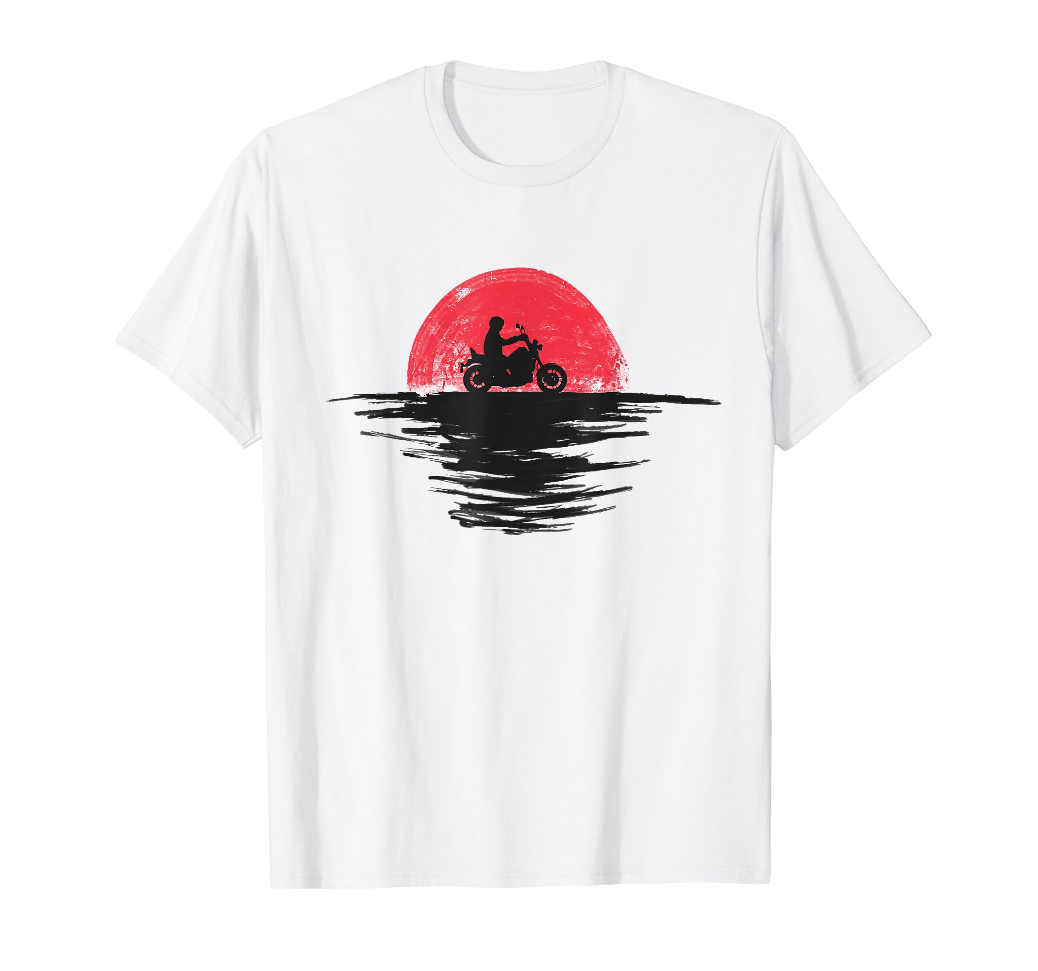 Motorcycle Big Bike Japanese Sunset Red T-Shirt - Minimalist Print Unisex - T-Shirt, Sweatshirt, Hoodie