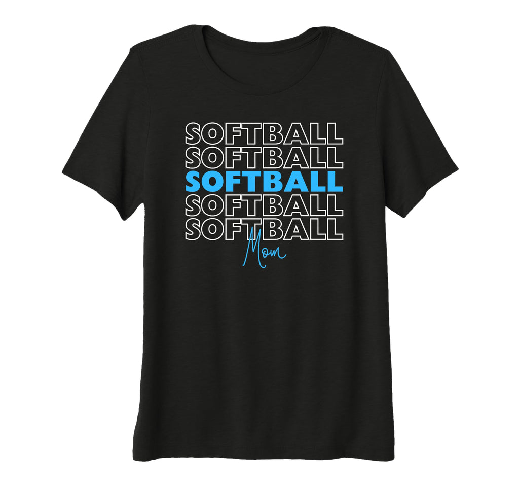 Womens Softball Mom Blue Softball Team T-Shirt - Minimalist Print Unisex - T-Shirt, Sweatshirt, Hoodie