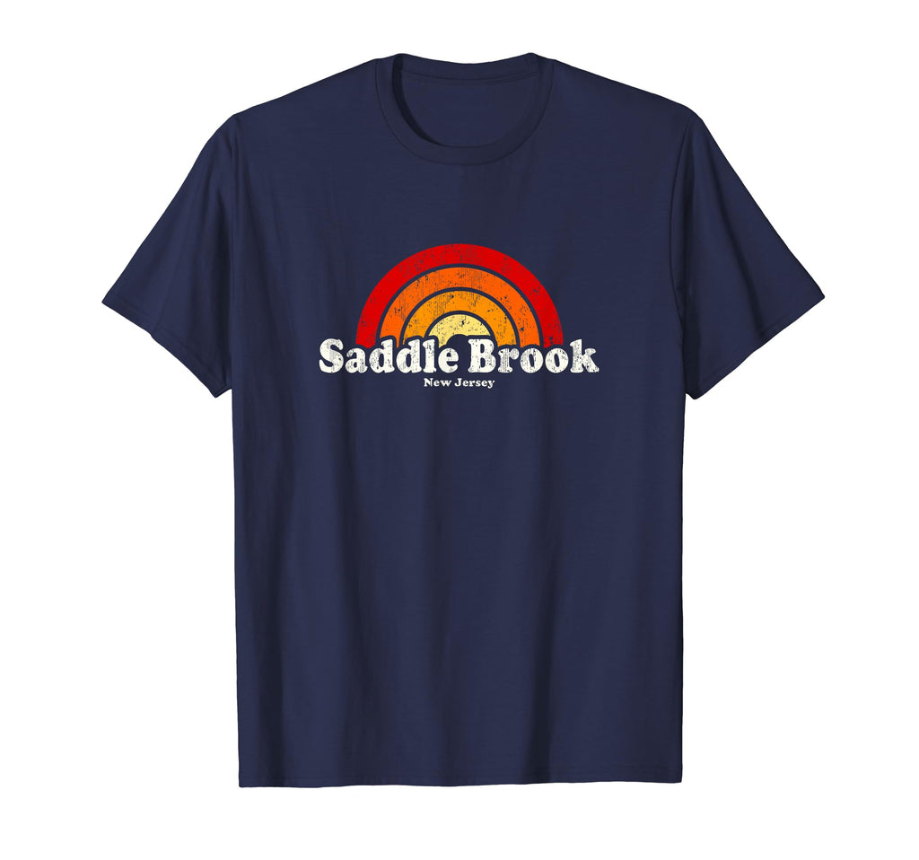 Saddle Brook New Jersey Nj 70S Rainbow T-Shirt - Minimalist Print Men Women - T-Shirt, Sweatshirt, Hoodie