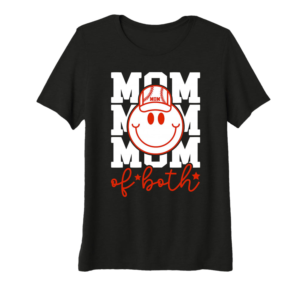 Womens Mom Both Softball Baseball T-Shirt - Fun Novelty Design Men Women - T-Shirt, Sweatshirt, Hoodie