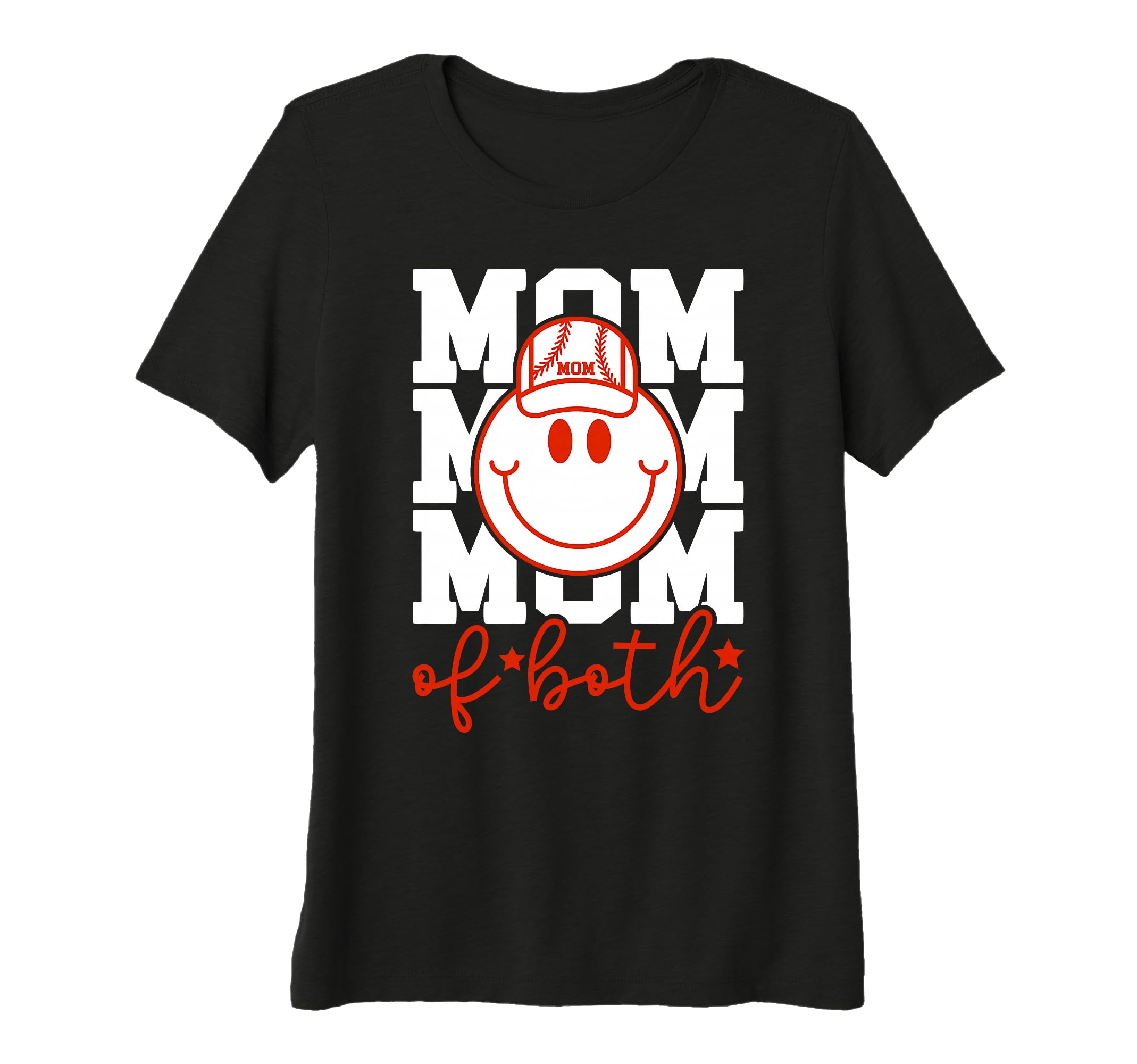 Womens Mom Both Softball Baseball T-Shirt - Fun Novelty Design Men Women - T-Shirt, Sweatshirt, Hoodie