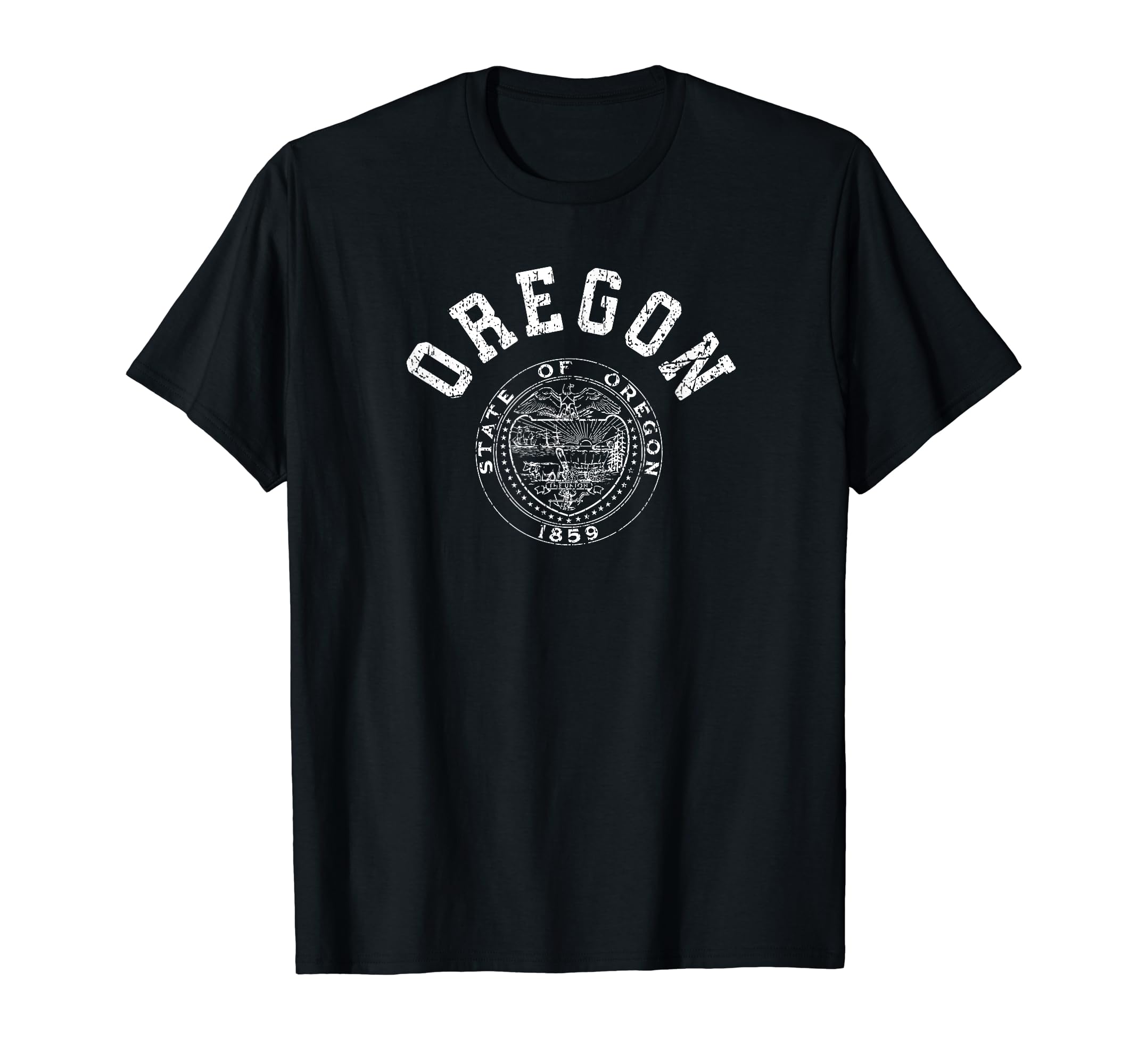 Oregon Seal Distressed Oregon Flag Or T-Shirt - Minimalist Print Men Women - T-Shirt, Sweatshirt, Hoodie