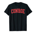 Conroe Tx Varsity Red Text T-Shirt - Trendy Graphic for Adults - T-Shirt, Sweatshirt, Hoodie