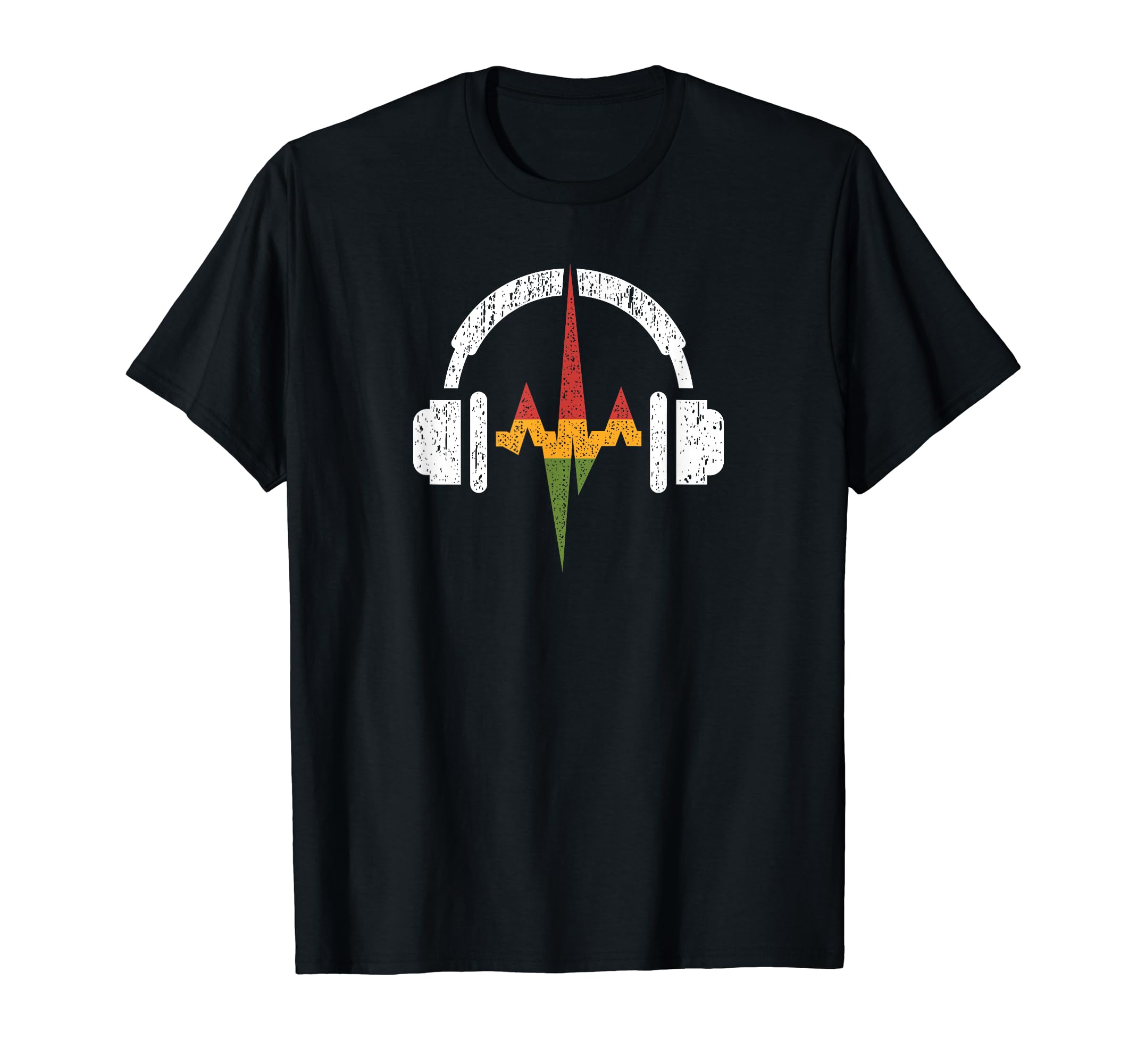 Distressed Rasta Headphones And T-Shirt - Custom Art Print for Adults - T-Shirt, Sweatshirt, Hoodie