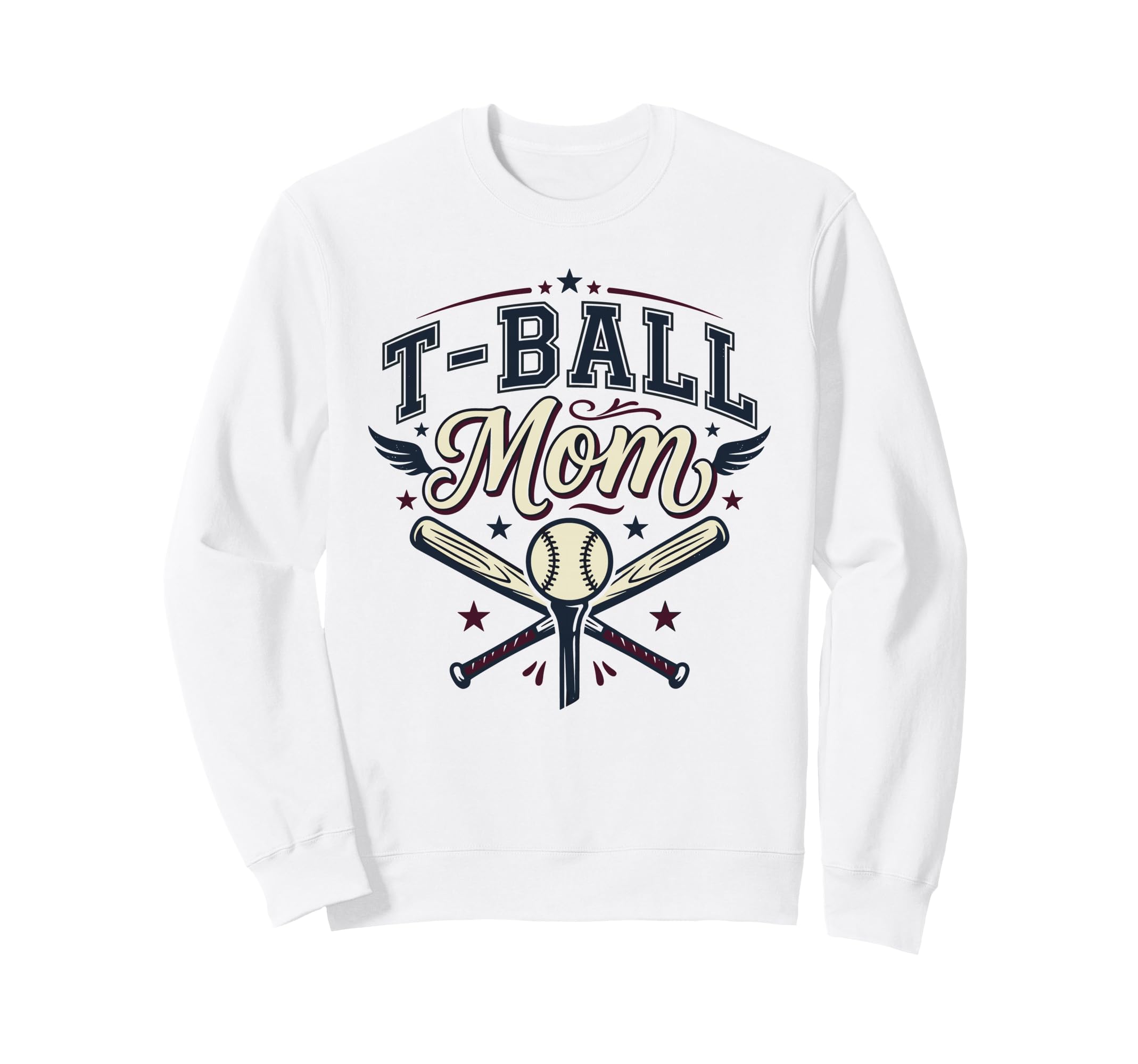 T Ball Mom Baseball Bat And Ball Sweatshirt - Trendy Graphic Unisex - T-Shirt, Sweatshirt, Hoodie