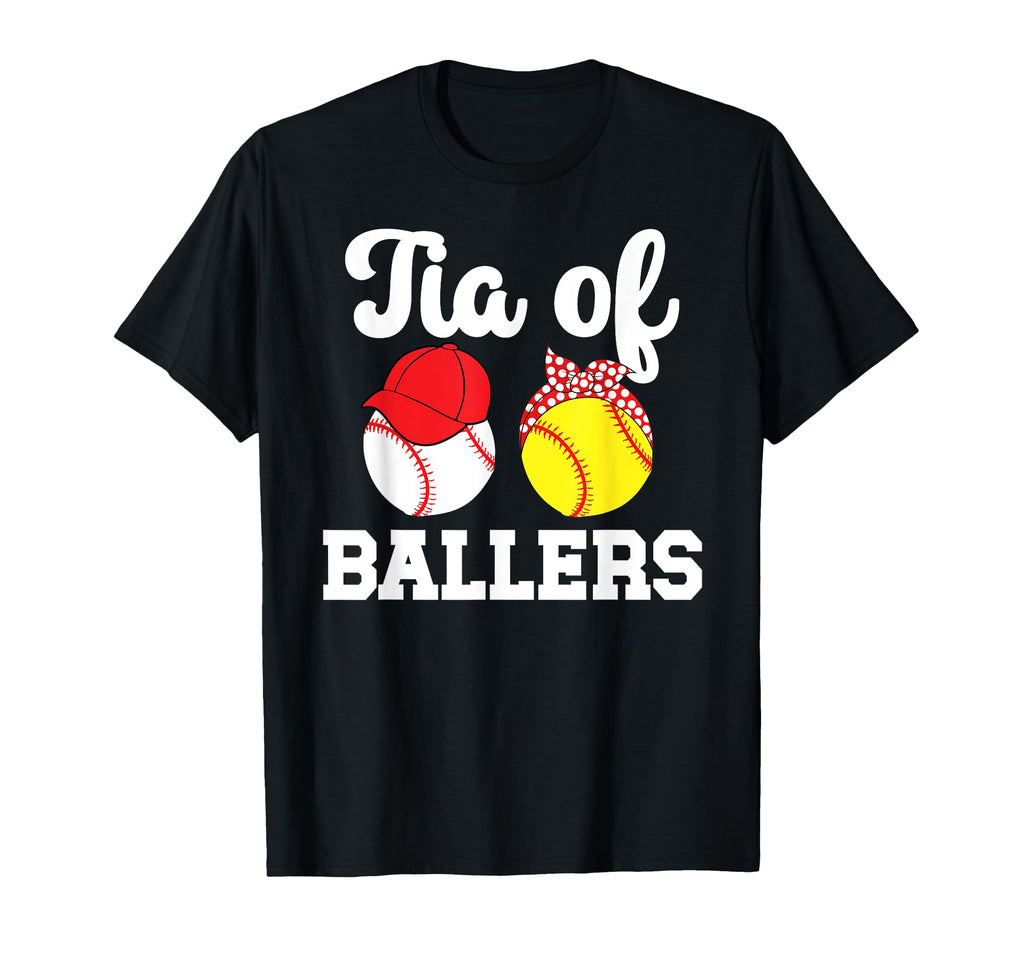 Tia Ballers Baseball Softball Tia Aunt T-Shirt - Novelty Apparel for Adults - T-Shirt, Sweatshirt, Hoodie