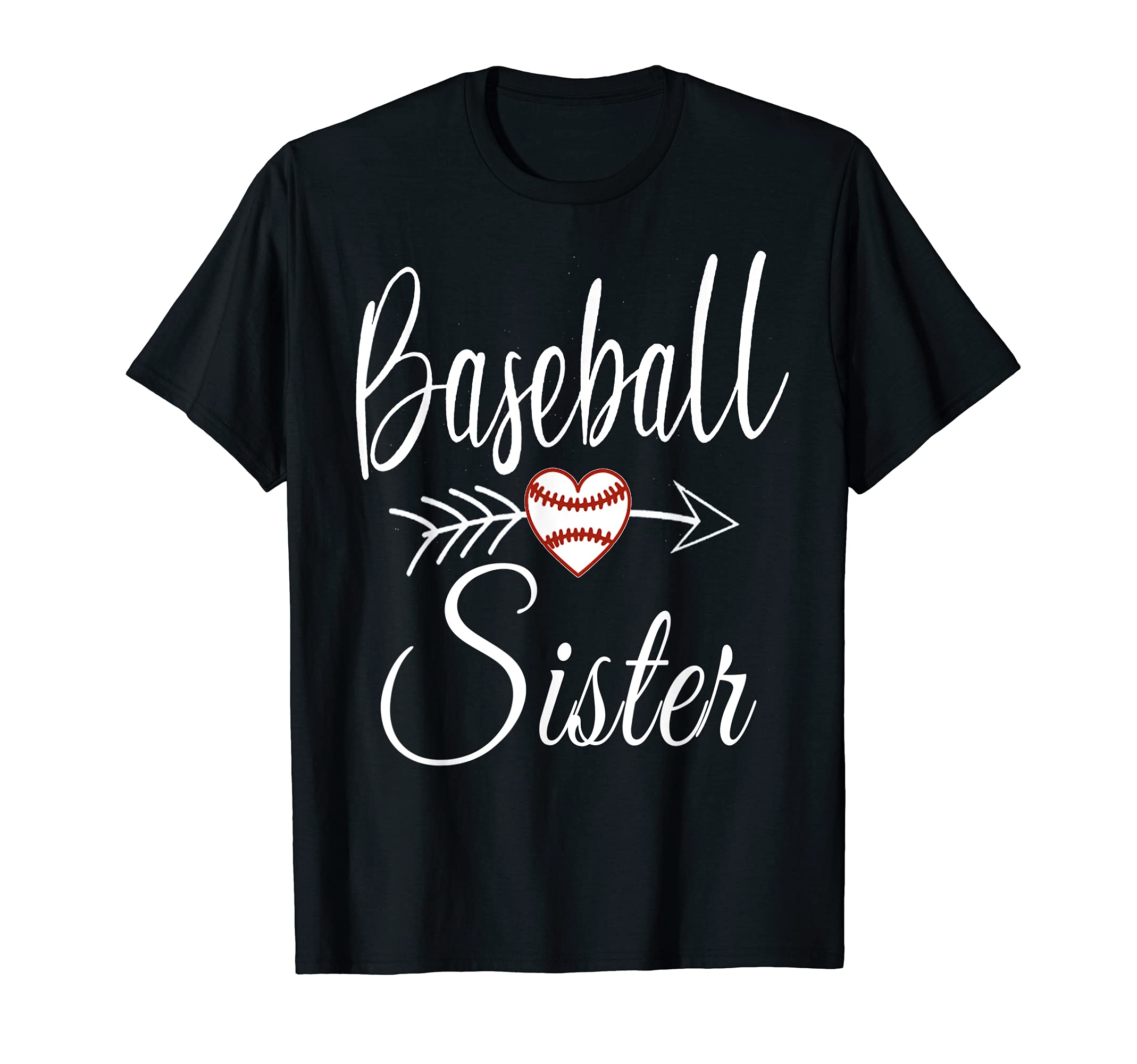 Baseball Sister Heart Baseball Lovers T-Shirt - Unique Graphic Men Women - T-Shirt, Sweatshirt, Hoodie