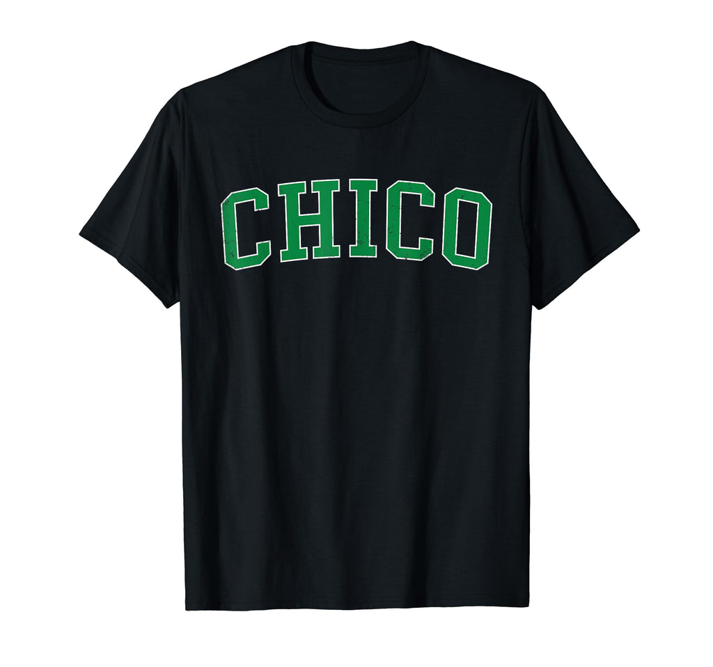 Chico Ca Distressed Green Varsity T-Shirt - Casual Everyday Wear for Adults - T-Shirt, Sweatshirt, Hoodie