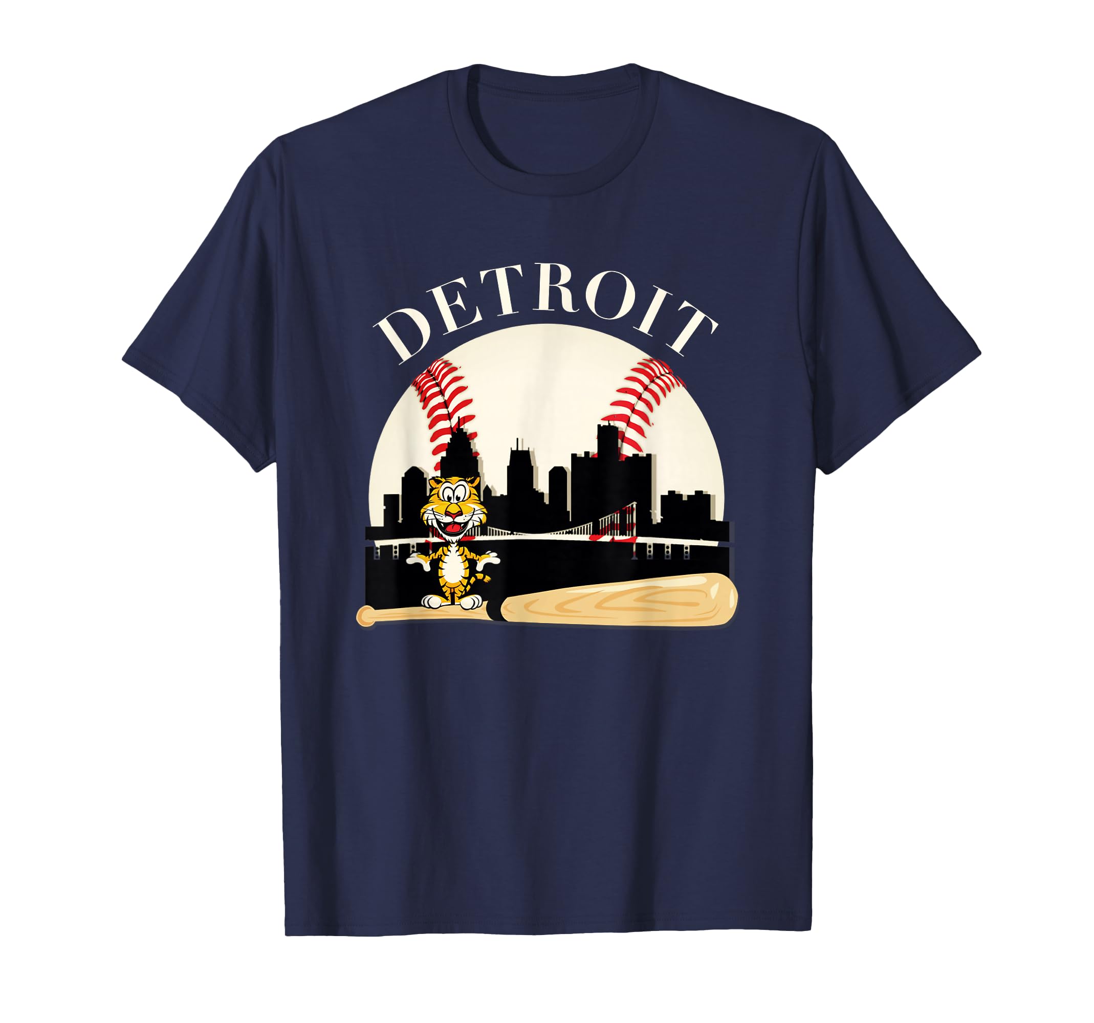 Detroit Baseball Tiger Mascot And T-Shirt - Fun Novelty Design Men Women - T-Shirt, Sweatshirt, Hoodie