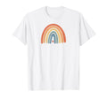 Boho Rainbow Heart Minimal Stripes T-Shirt - Aesthetic Graphic Men Women - T-Shirt, Sweatshirt, Hoodie