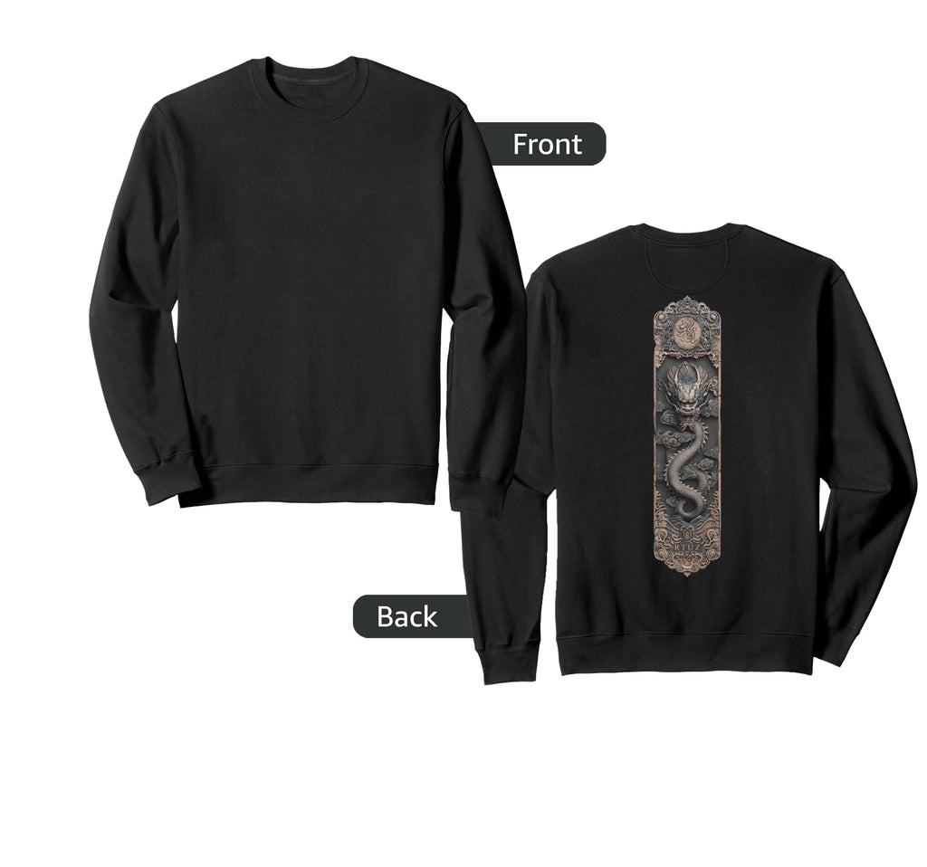 Aesthetic Back Dragon Y2K Streetwear Sweatshirt - Unique Graphic Unisex - T-Shirt, Sweatshirt, Hoodie