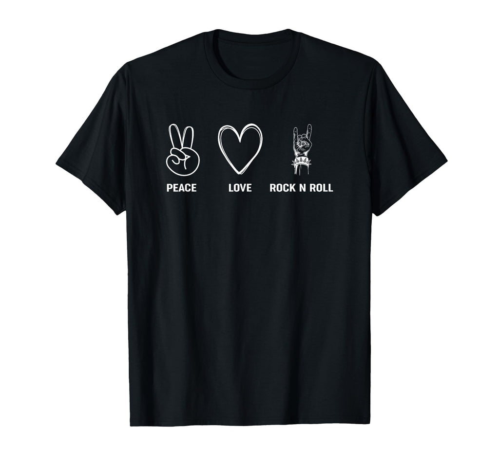Peace Love Rock N Roll Guitar Music Rock T-Shirt - Aesthetic Graphic Unisex - T-Shirt, Sweatshirt, Hoodie
