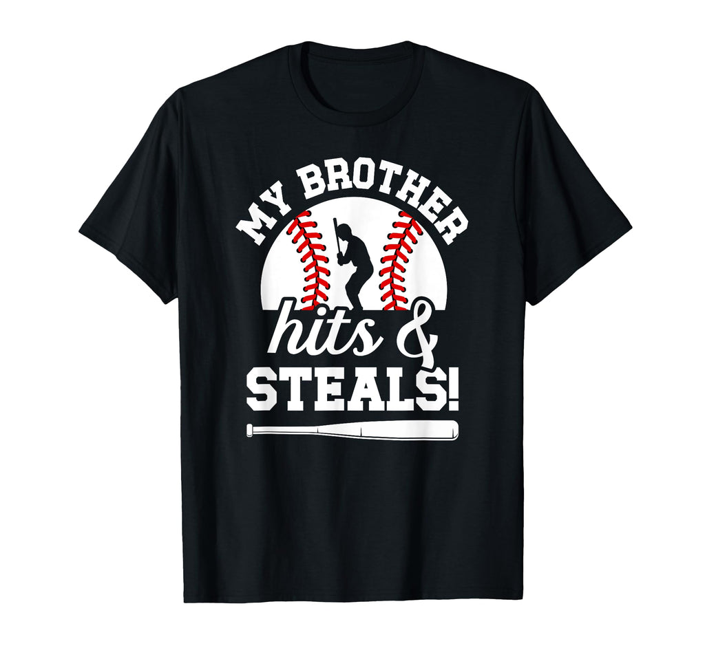My Brother Funny Baseball Brother T-Shirt - Minimalist Print Men Women - T-Shirt, Sweatshirt, Hoodie