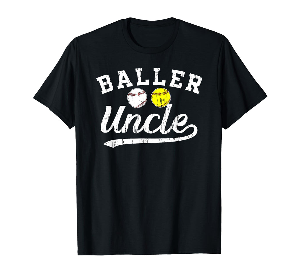 Baller Uncle Proud Baseball Softball T-Shirt - Custom Art Print Unisex - T-Shirt, Sweatshirt, Hoodie