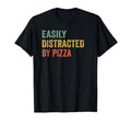 Easily Distracted Pizza Pilot Distressed T-Shirt - Novelty Apparel Unisex - T-Shirt, Sweatshirt, Hoodie
