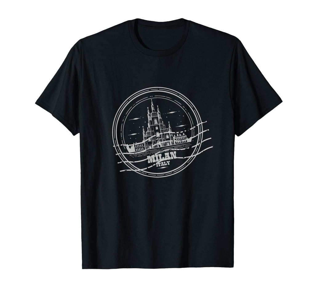 Milan Duomo Italy Travel Sign Stamp T-Shirt - Custom Art Print for Adults - T-Shirt, Sweatshirt, Hoodie