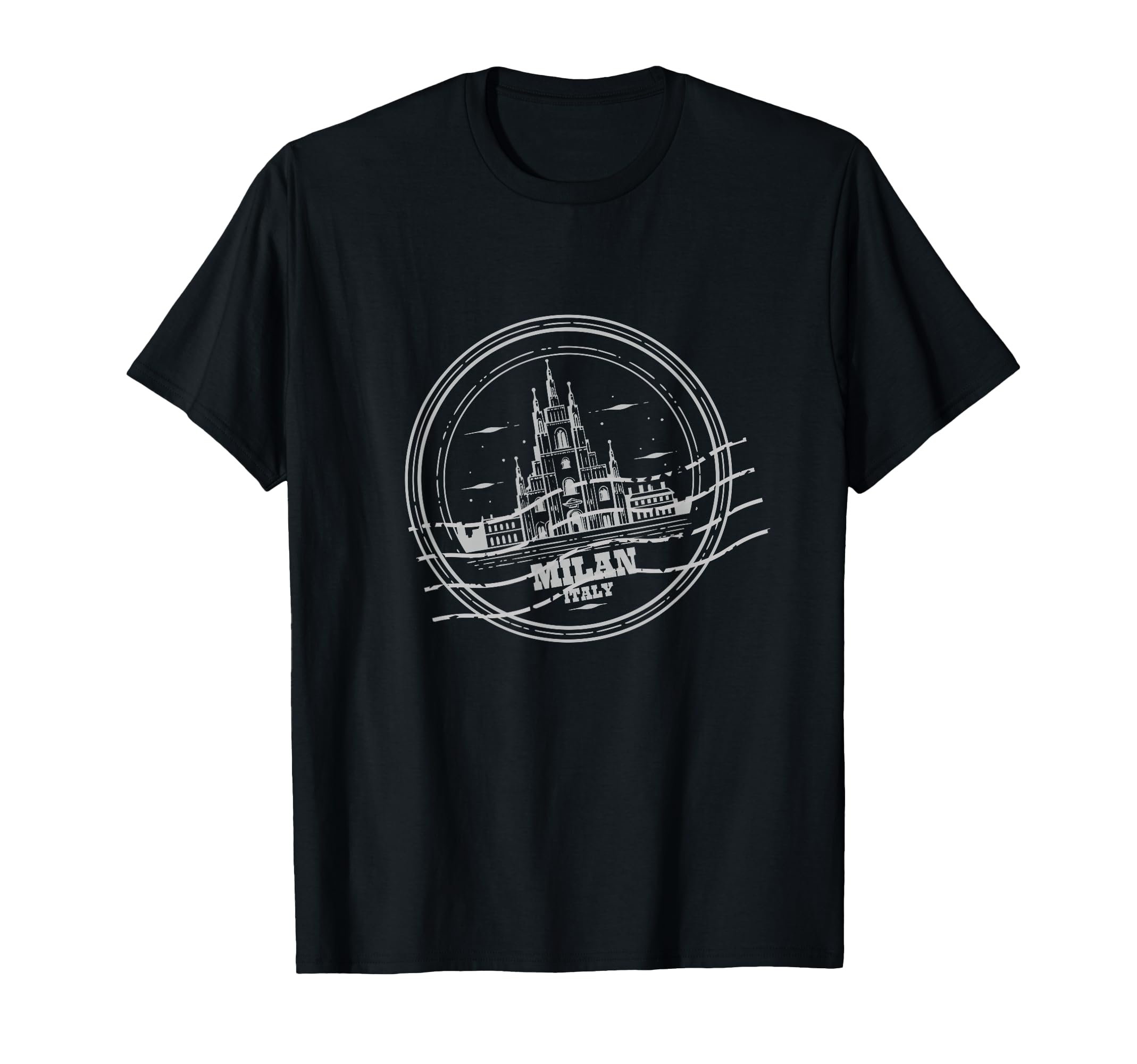 Milan Duomo Italy Travel Sign Stamp T-Shirt - Custom Art Print for Adults - T-Shirt, Sweatshirt, Hoodie
