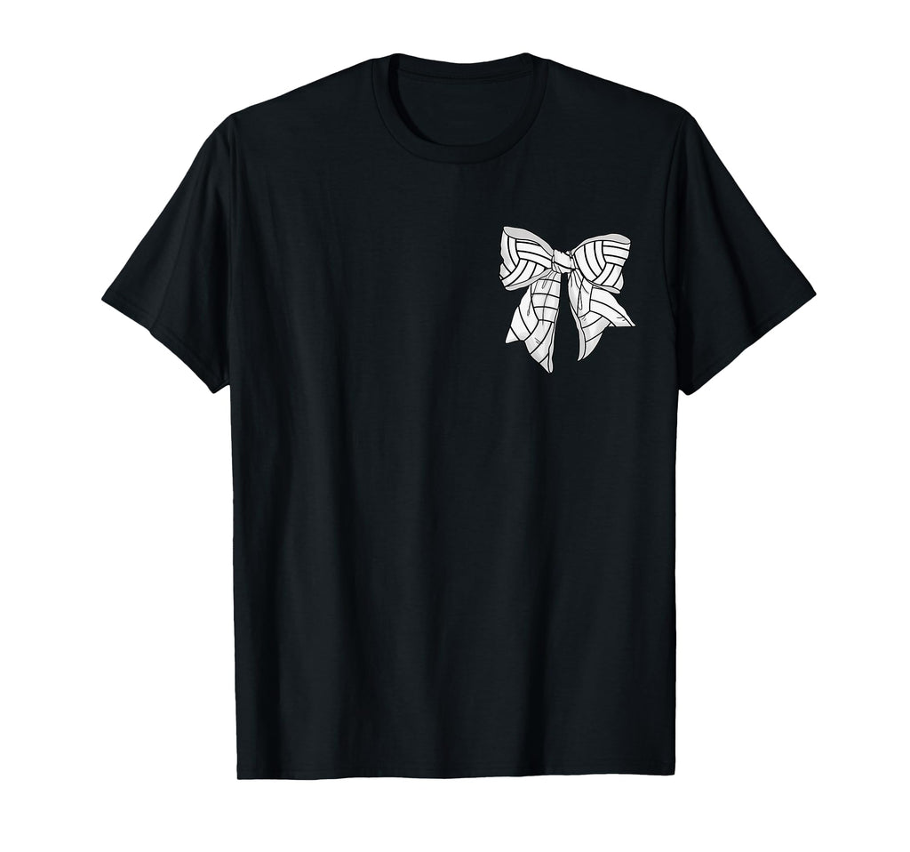 Volleyball Bow Game Day Coquette T-Shirt - Novelty Apparel for Adults - T-Shirt, Sweatshirt, Hoodie