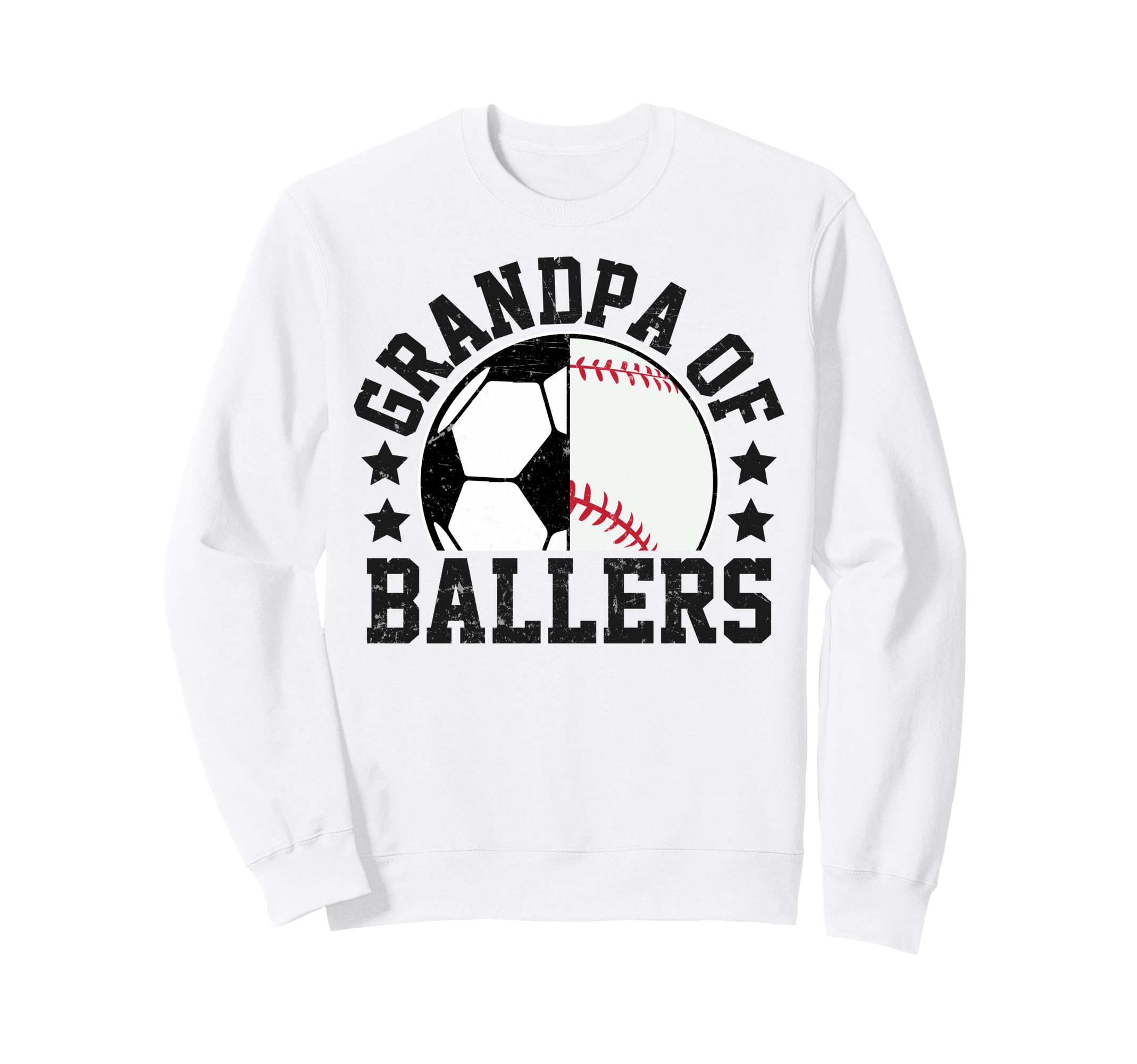 Grandpa Ballers Soccer Baseball Grandpa Sweatshirt - Trendy Graphic Unisex - T-Shirt, Sweatshirt, Hoodie