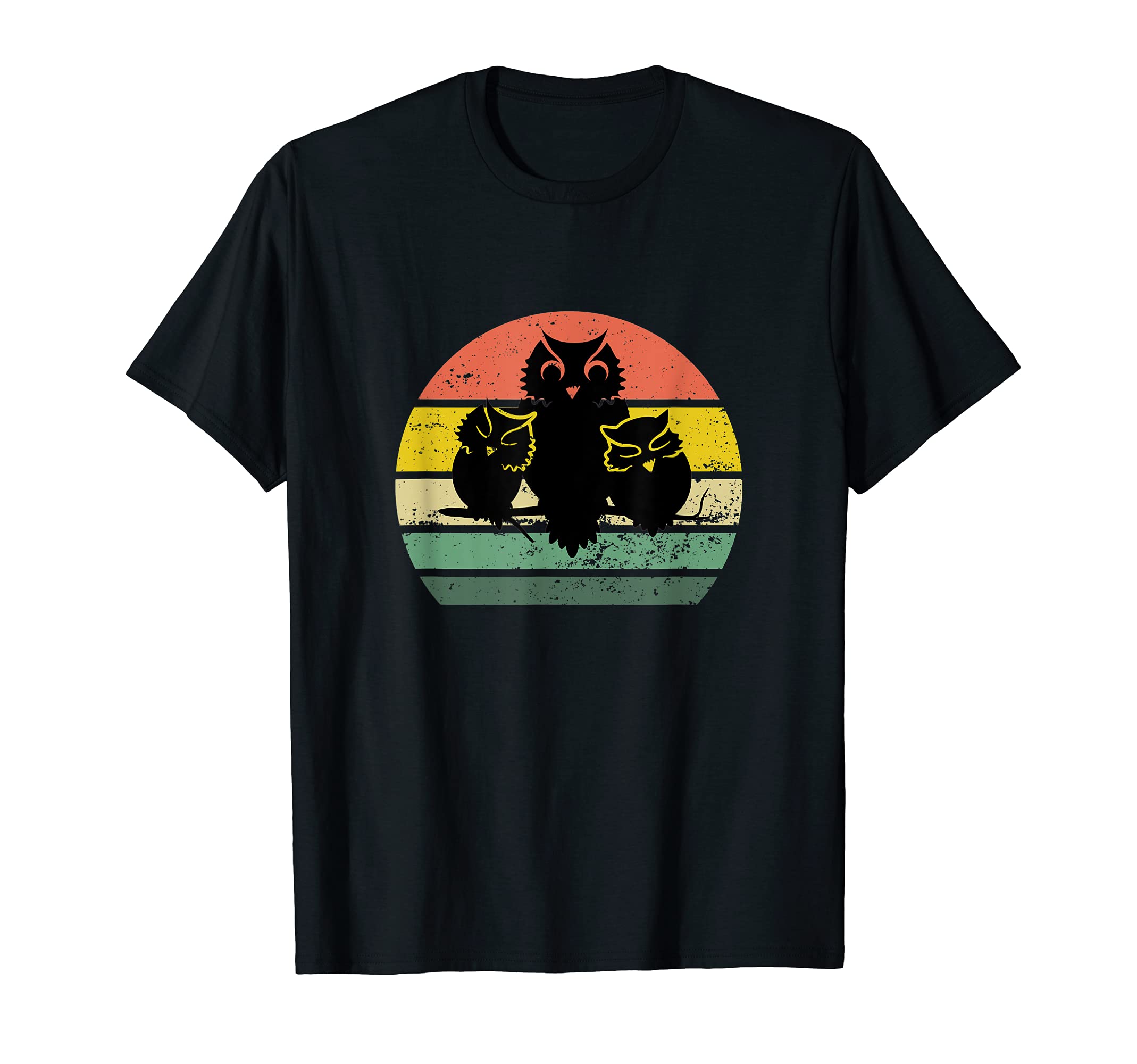 Distressed Sunset Owl T-Shirt - Graphic Print for Adults - T-Shirt, Sweatshirt, Hoodie