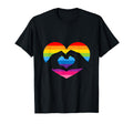 Rainbow Heart Love Hands Lgbt Gay Pride T-Shirt - Minimalist Print Unisex - T-Shirt, Sweatshirt, Hoodie