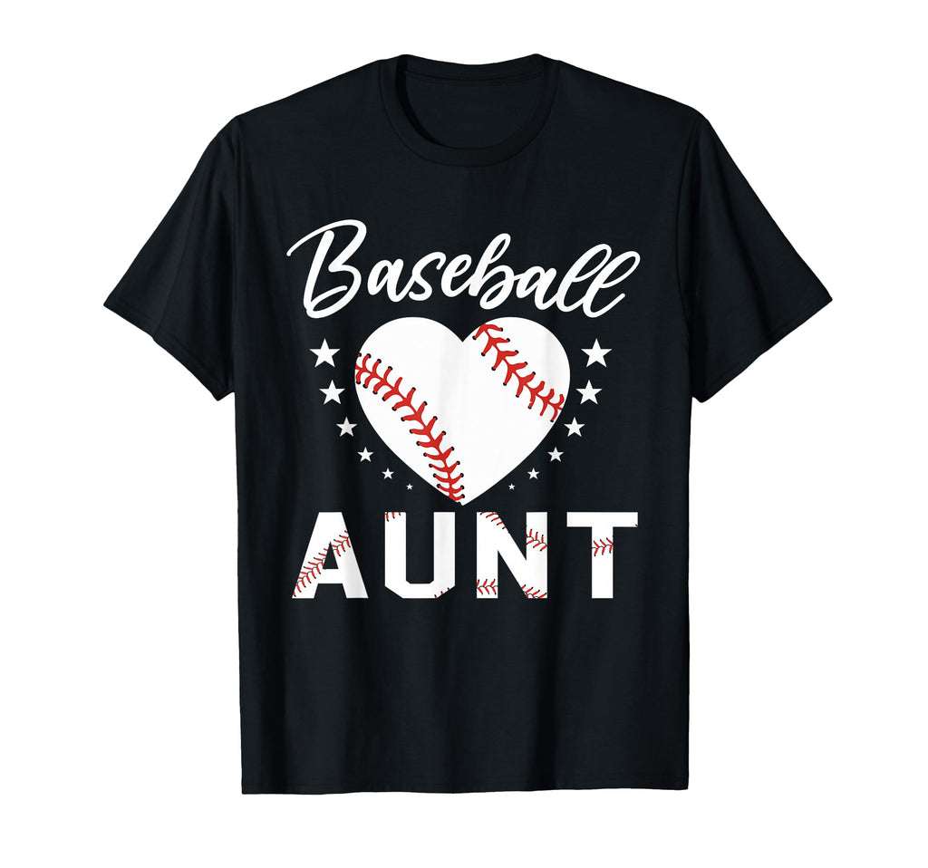 Baseball Aunt Funny Heart Baseball T-Shirt - Minimalist Print Men Women - T-Shirt, Sweatshirt, Hoodie