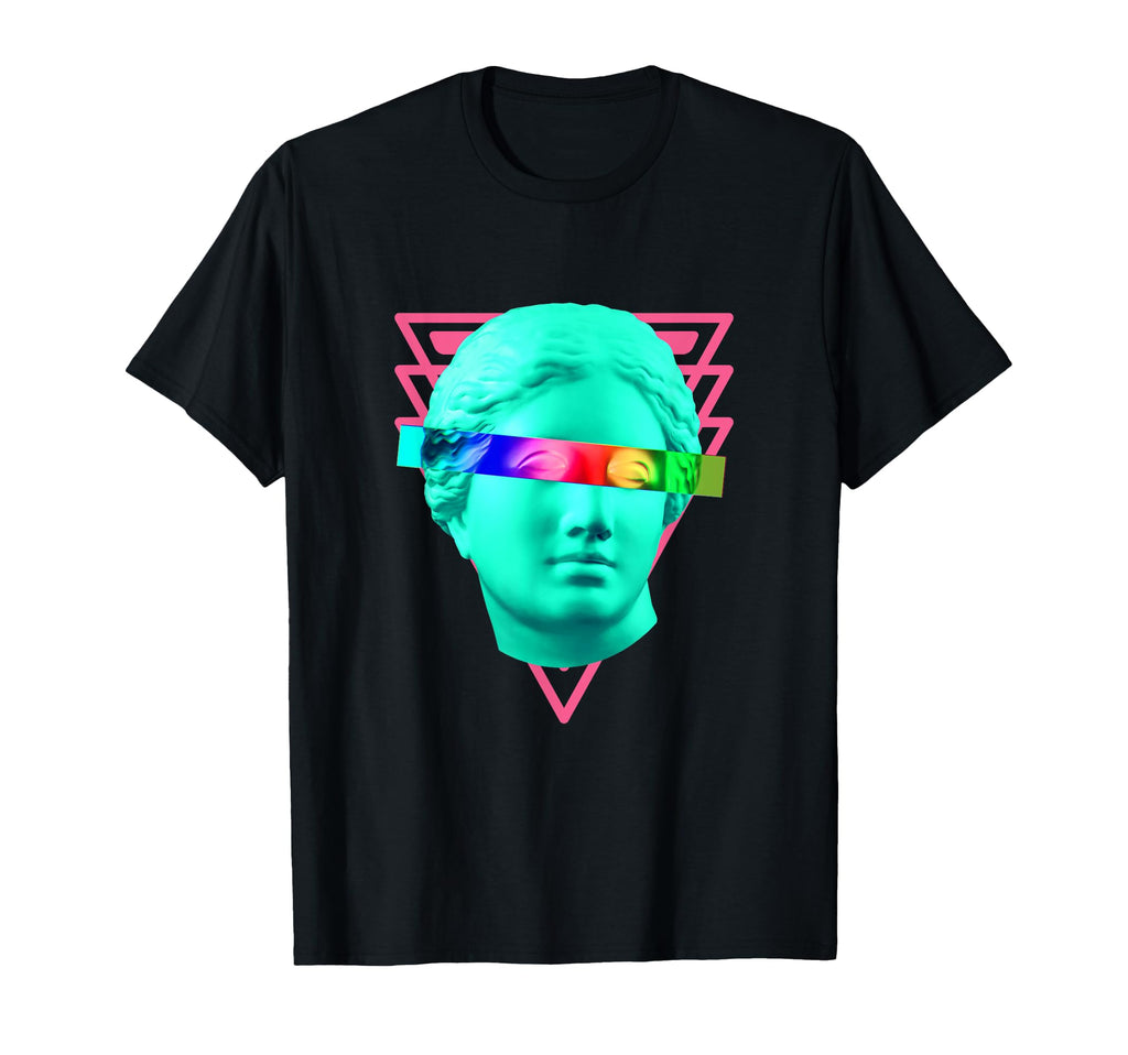 80S Neon Art Face Rainbow T-Shirt - Unique Graphic Unisex - T-Shirt, Sweatshirt, Hoodie