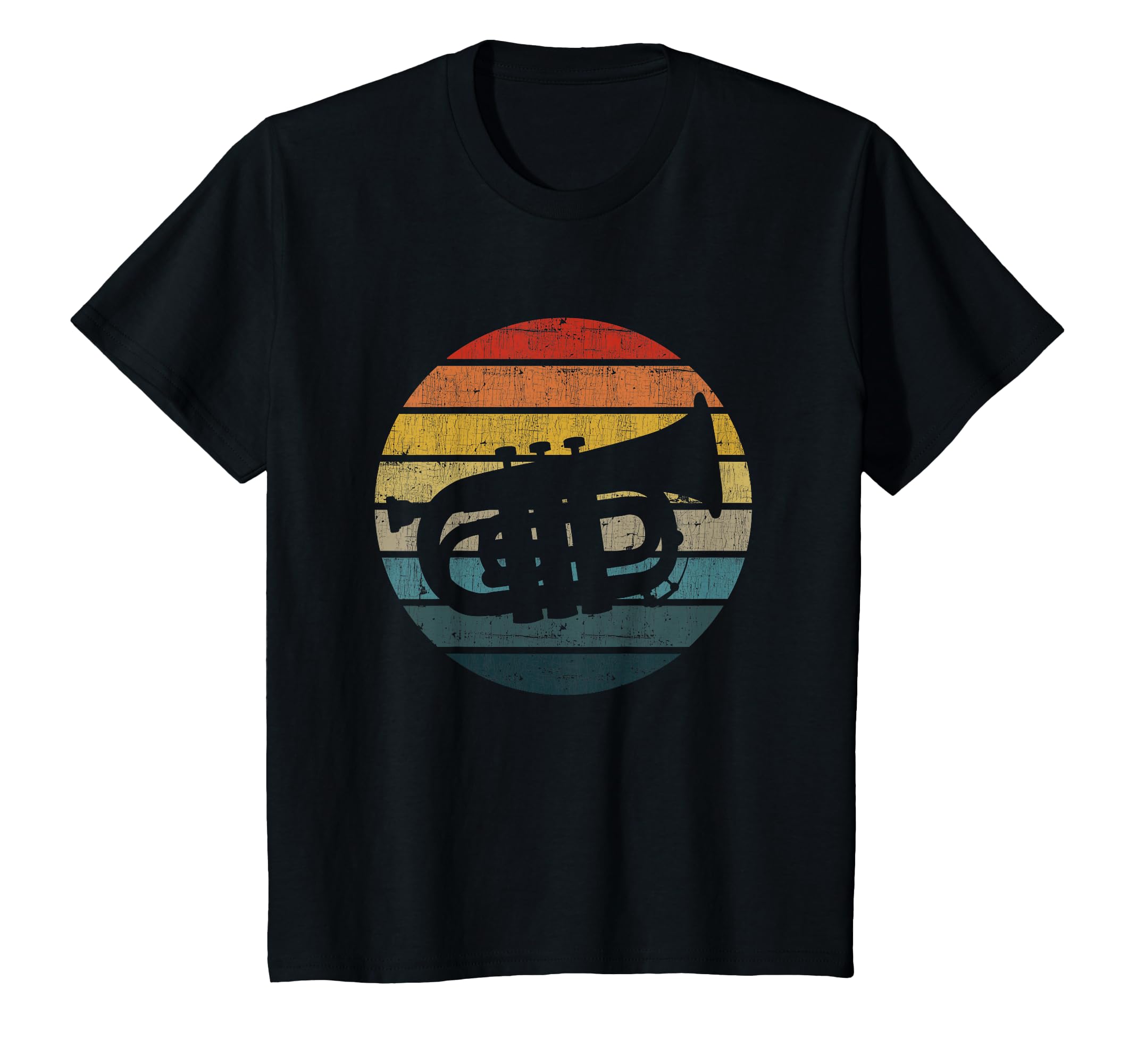 Baritone Silhouette Distressed Sunset T-Shirt - Custom Art Print Unisex - T-Shirt, Sweatshirt, Hoodie