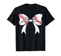 Baseball Bow Baseball Mom Mothers T-Shirt - Streetwear Style for Adults - T-Shirt, Sweatshirt, Hoodie