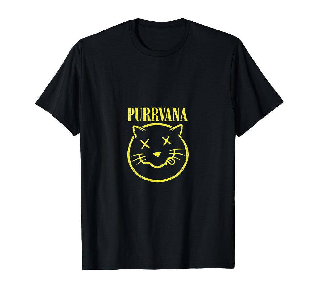 Purrvana Cat Band Grunge 90S Cat T-Shirt - Aesthetic Graphic Men Women - T-Shirt, Sweatshirt, Hoodie