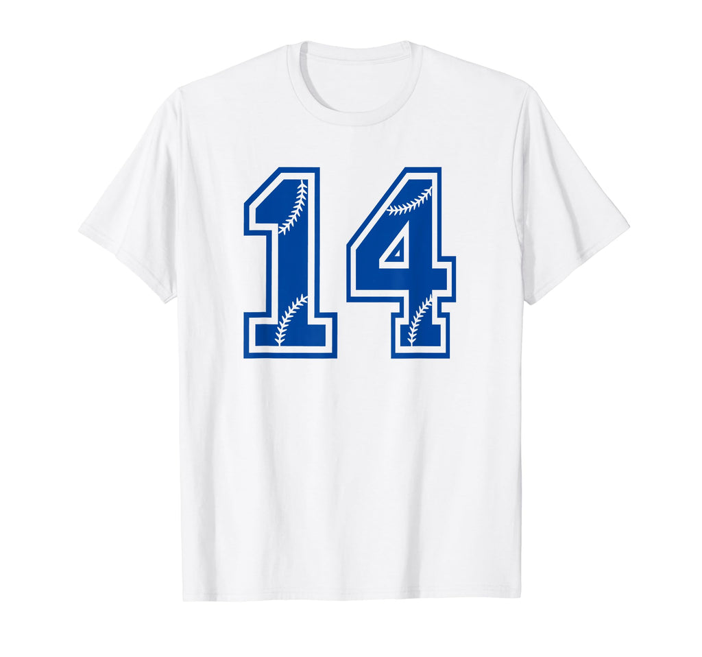 Baseball Number 14 Blue Sports Player T-Shirt - Trendy Graphic Unisex - T-Shirt, Sweatshirt, Hoodie