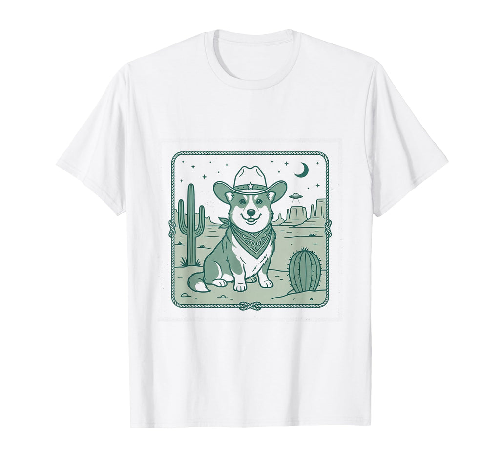 Ufo Corgi Cowboy Alien T-Shirt - Graphic Print for Adults - T-Shirt, Sweatshirt, Hoodie