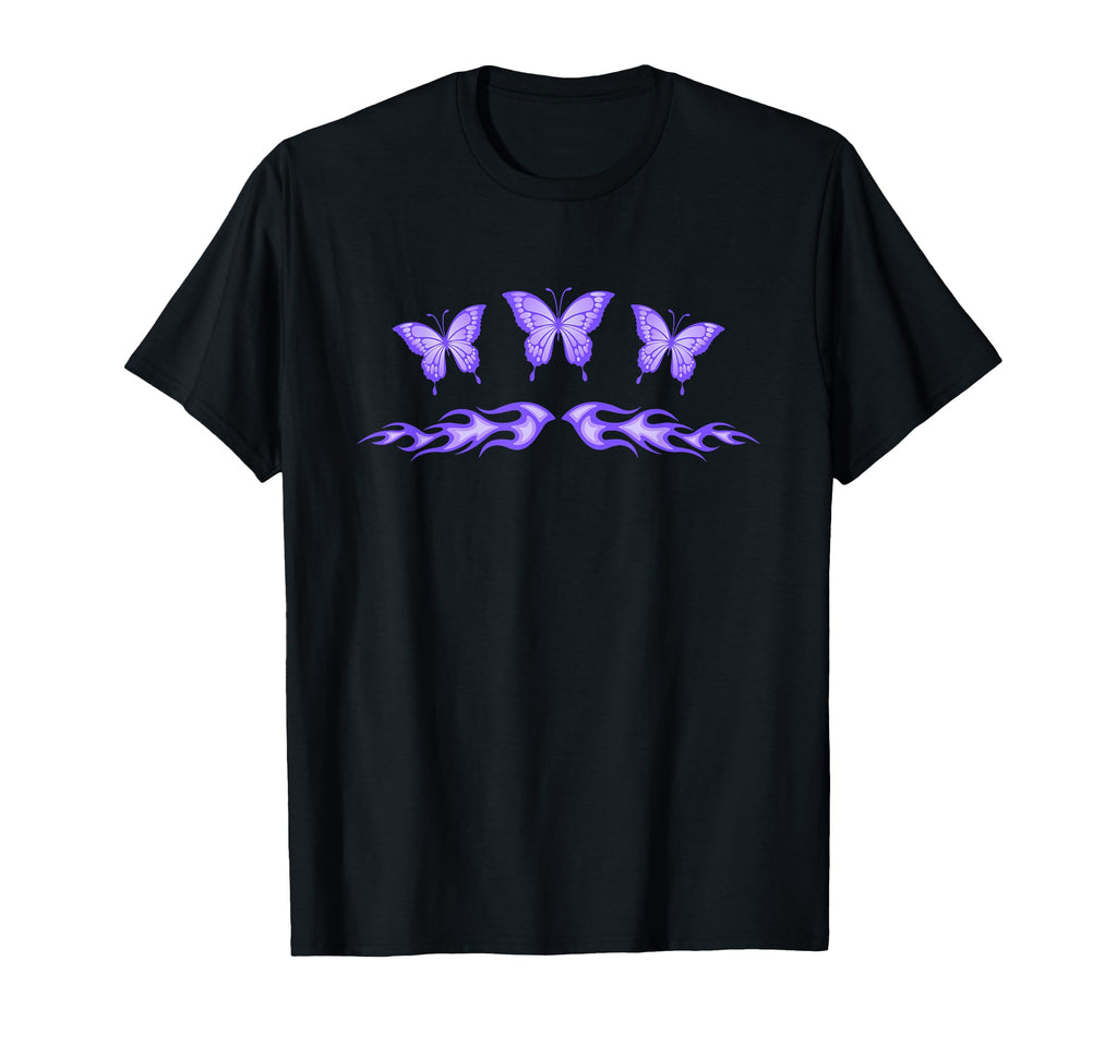 Fairycore Purple Butterfly Tattoo T-Shirt - Graphic Print for Adults - T-Shirt, Sweatshirt, Hoodie