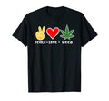 Peace Love Weed Thc Marijuana Cannabis T-Shirt - Custom Art Print Unisex - T-Shirt, Sweatshirt, Hoodie