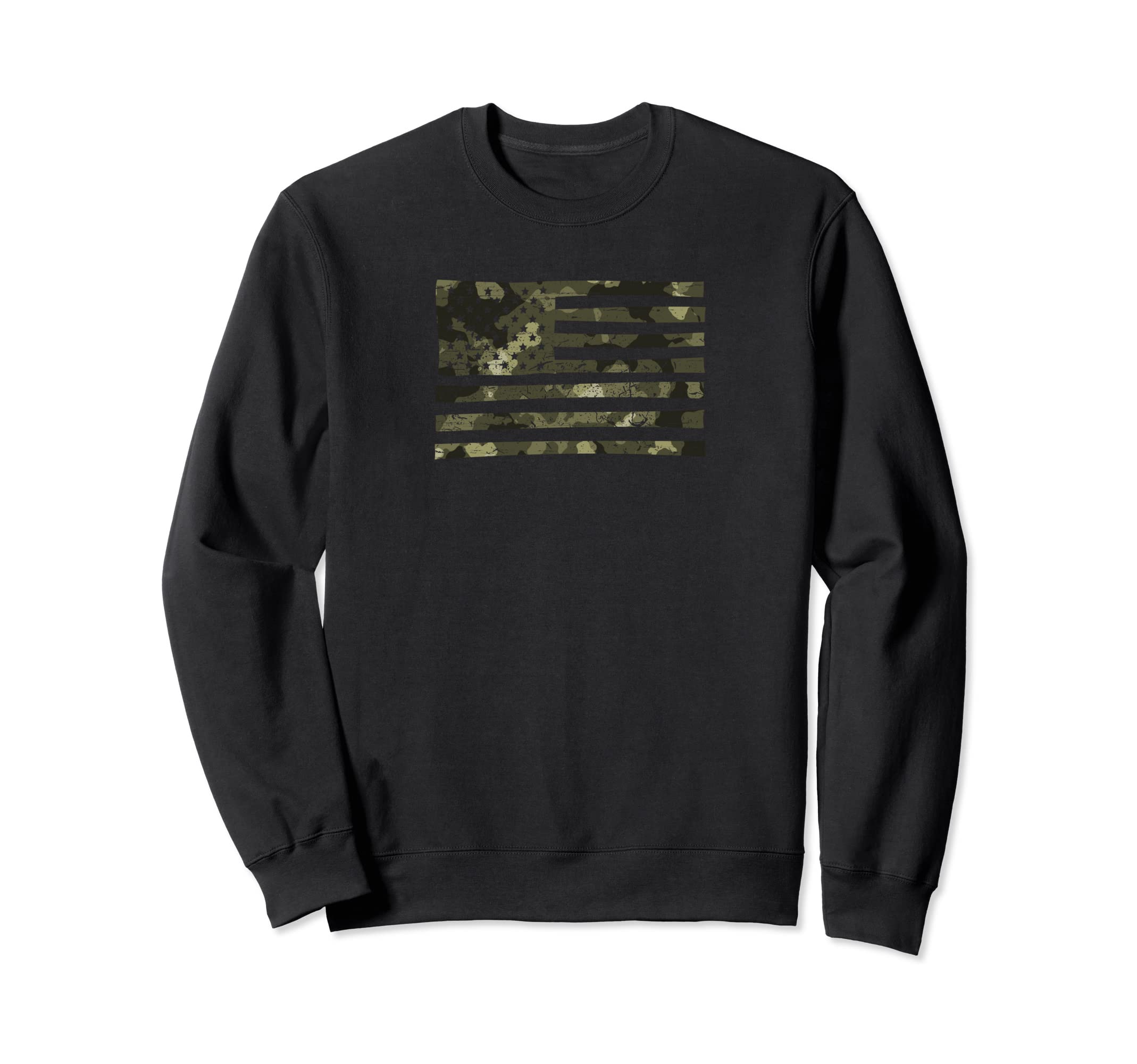 Distressed Usa Camo Flag Sweatshirt - Fun Novelty Design Men Women - T-Shirt, Sweatshirt, Hoodie