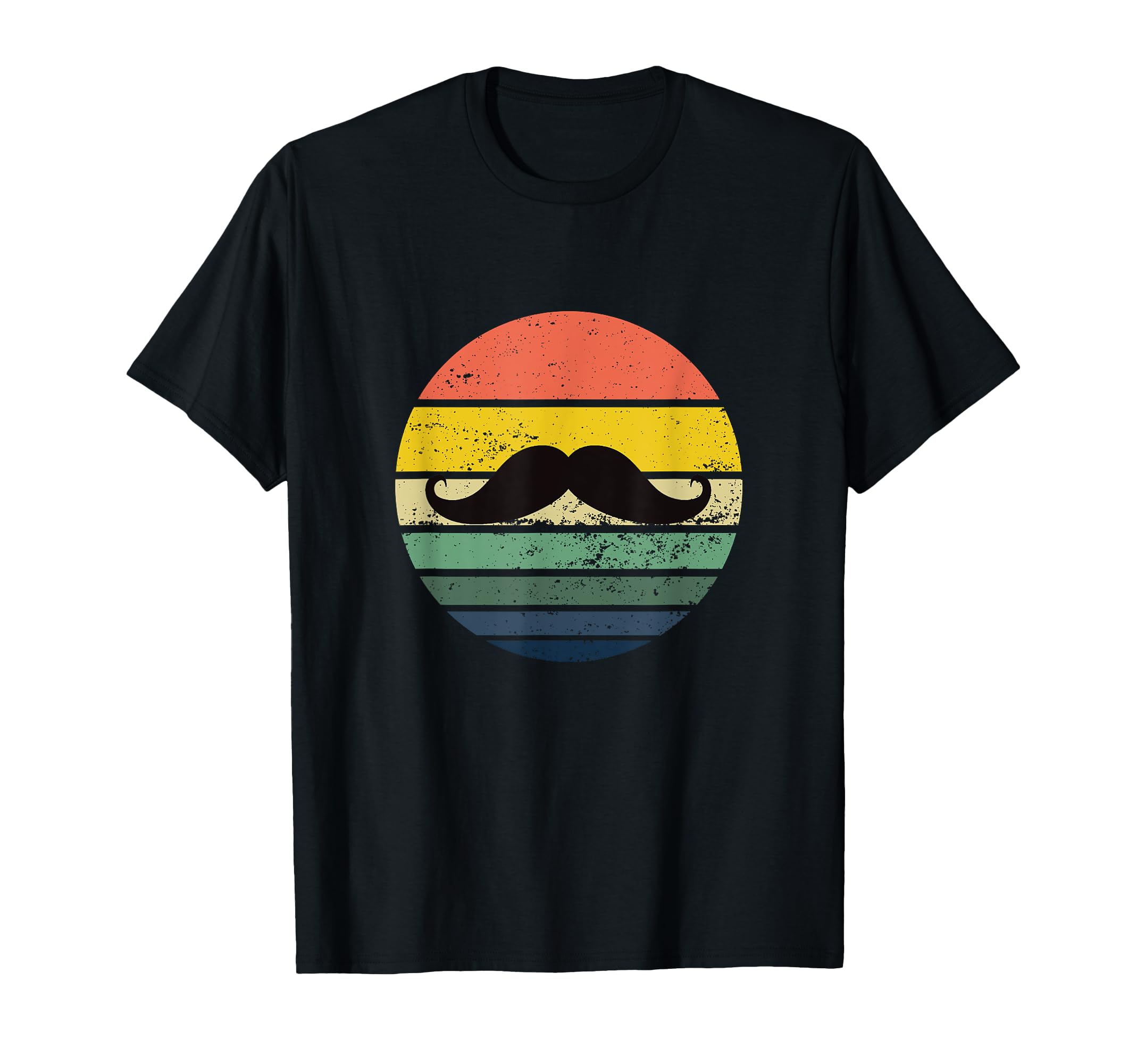 Funny Distressed Sunset Mustache T-Shirt - Unique Graphic Unisex - T-Shirt, Sweatshirt, Hoodie