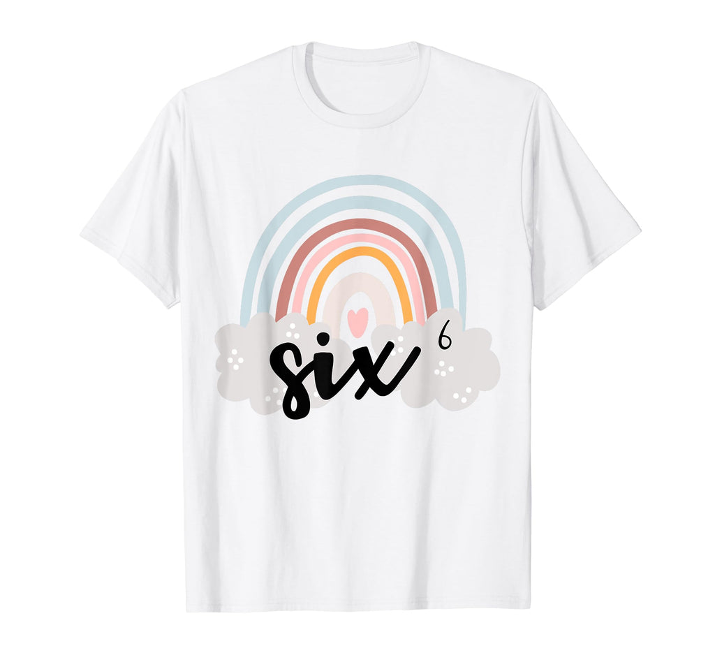 Six Year Birthday Rainbow Party Boho T-Shirt - Streetwear Style Unisex - T-Shirt, Sweatshirt, Hoodie