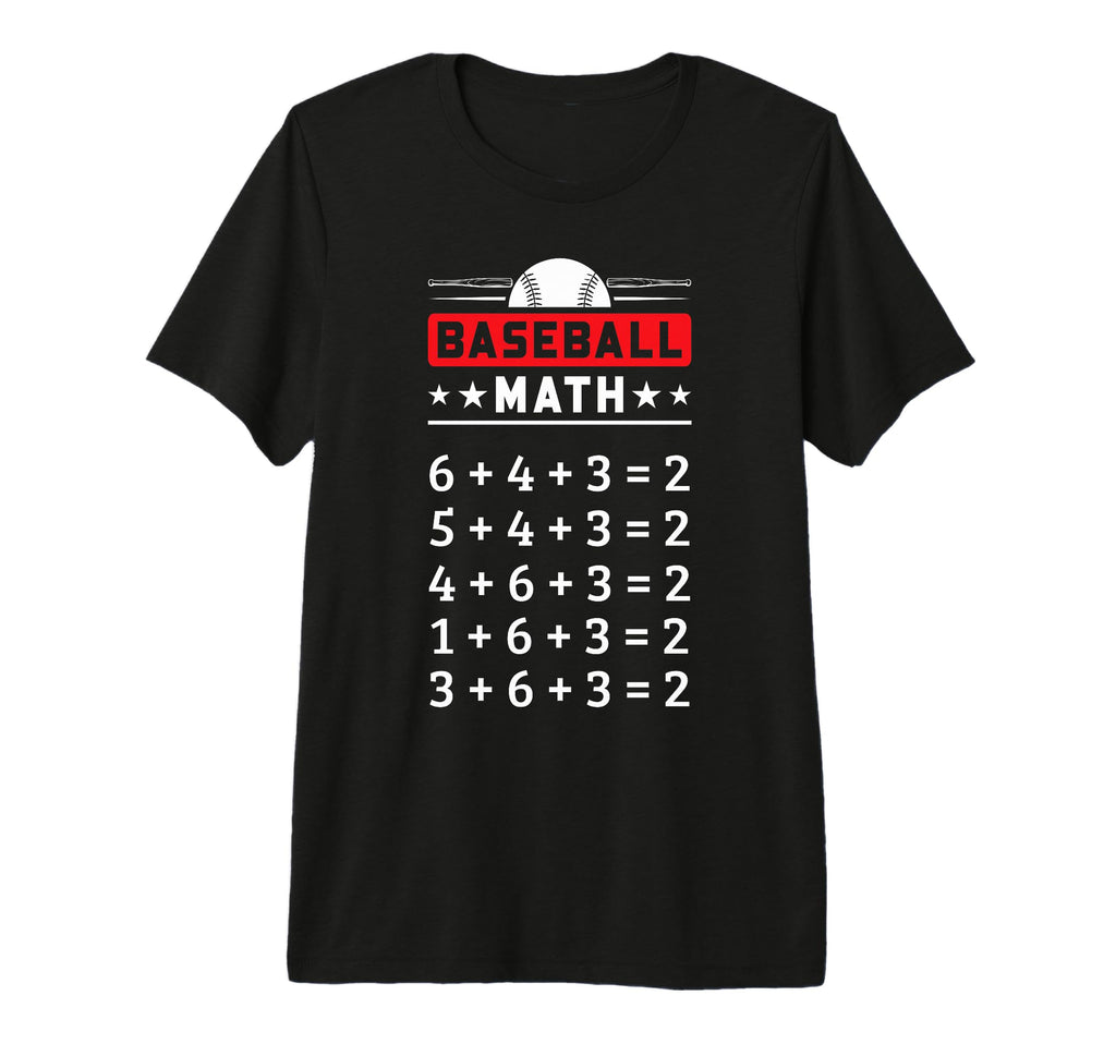 Baseball Math Double Play Funny Baseball T-Shirt - Novelty Apparel Unisex - T-Shirt, Sweatshirt, Hoodie