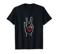 Peace Love Heart Hand Gesture Symbol T-Shirt - Minimalist Print for Adults - T-Shirt, Sweatshirt, Hoodie