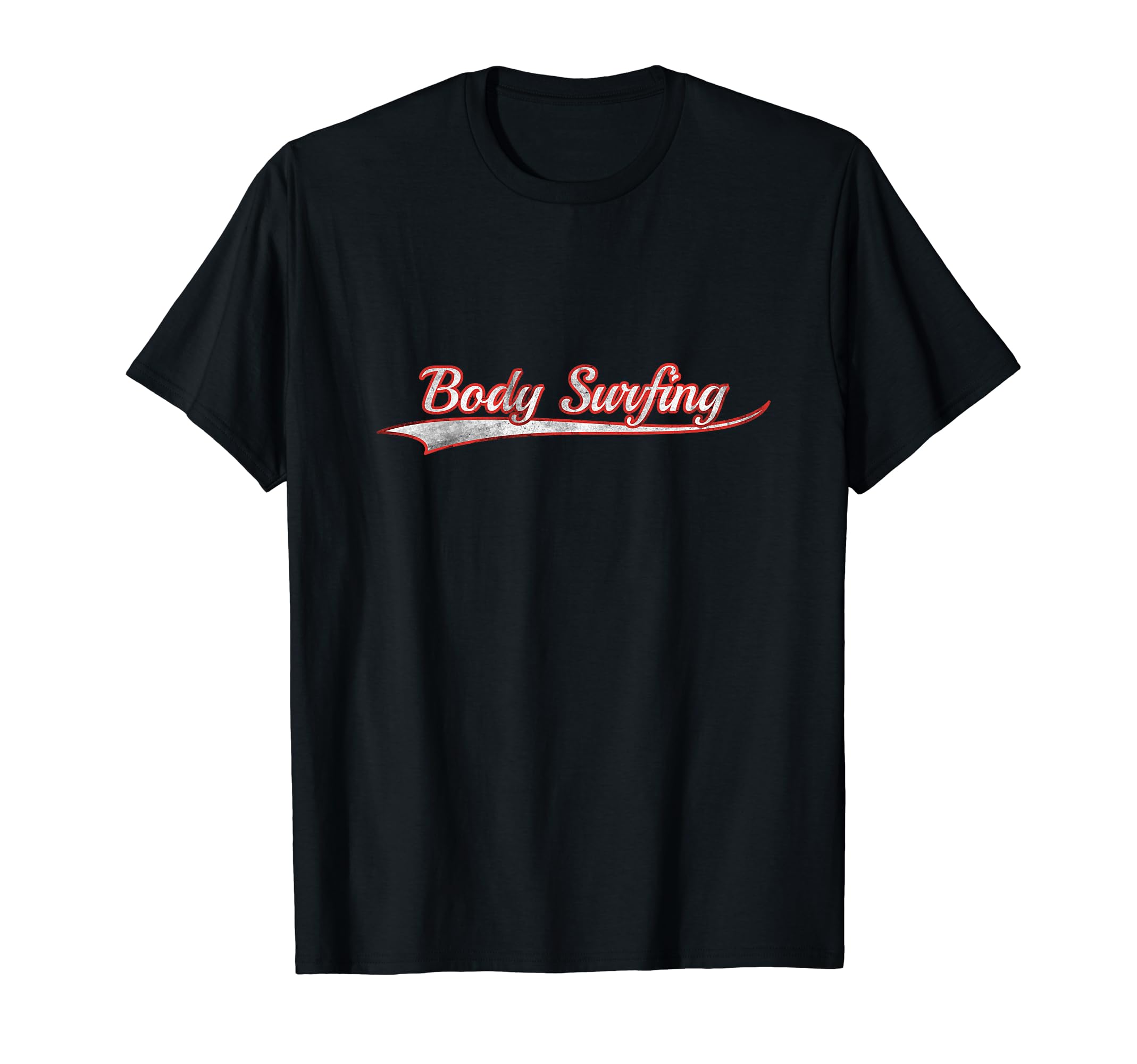 Body Surfing Varsity Distressed T-Shirt - Streetwear Style for Adults - T-Shirt, Sweatshirt, Hoodie