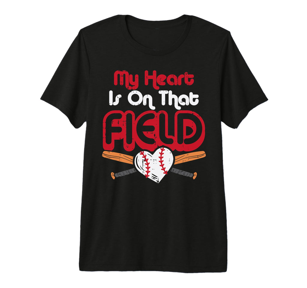 My Heart That Field Baseball T-Shirt - Fun Novelty Design for Adults - T-Shirt, Sweatshirt, Hoodie