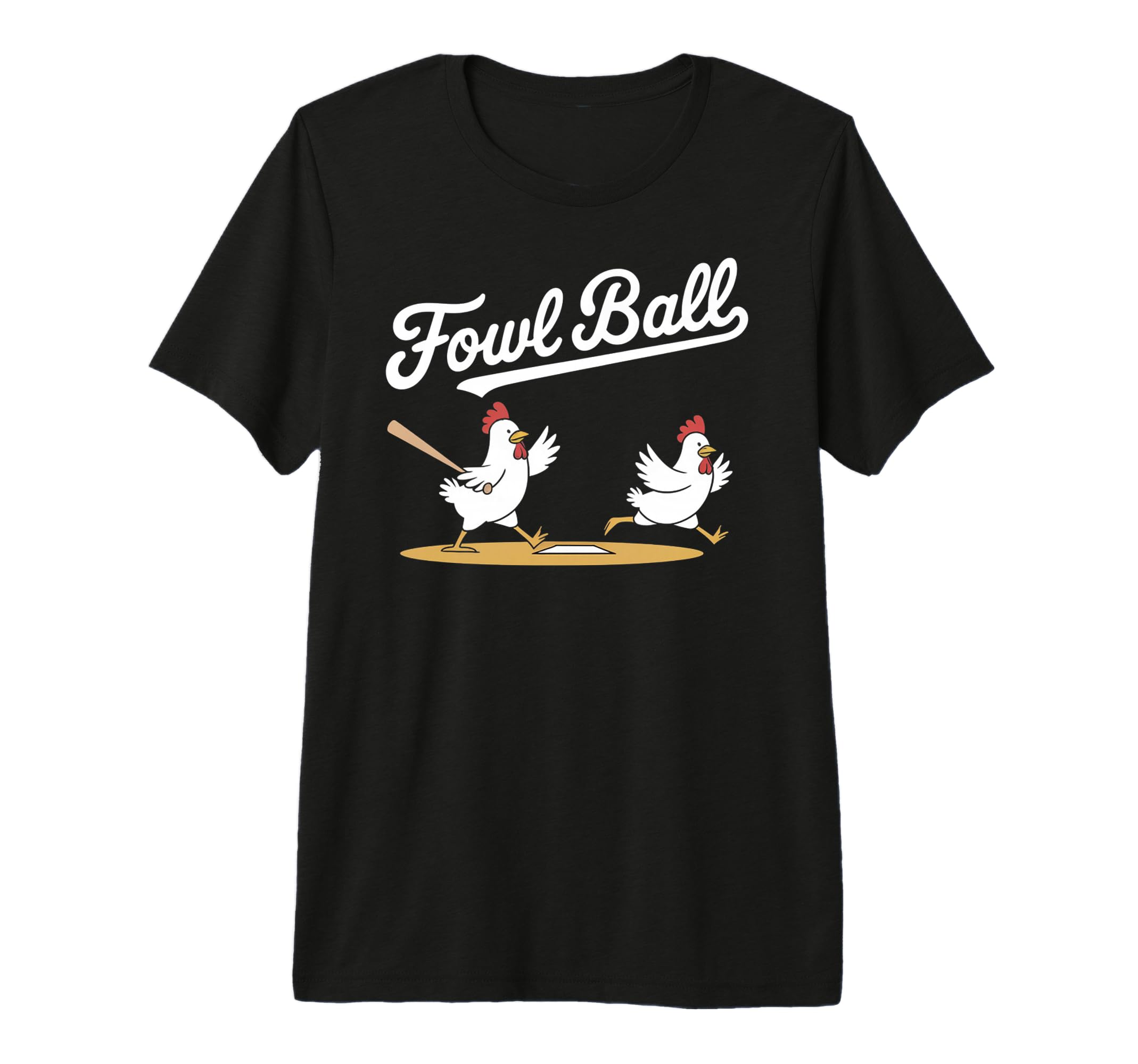Fowl Ball Funny Chicken Baseball Pun Tri T-Shirt - Minimalist Print Unisex - T-Shirt, Sweatshirt, Hoodie