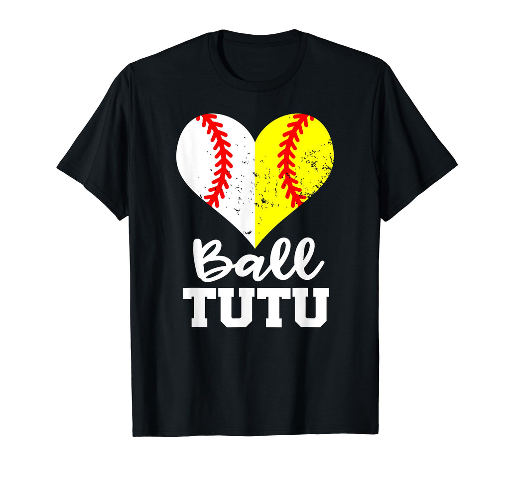 Ball Tutu Heart Funny Baseball T-Shirt - Minimalist Print for Adults - T-Shirt, Sweatshirt, Hoodie