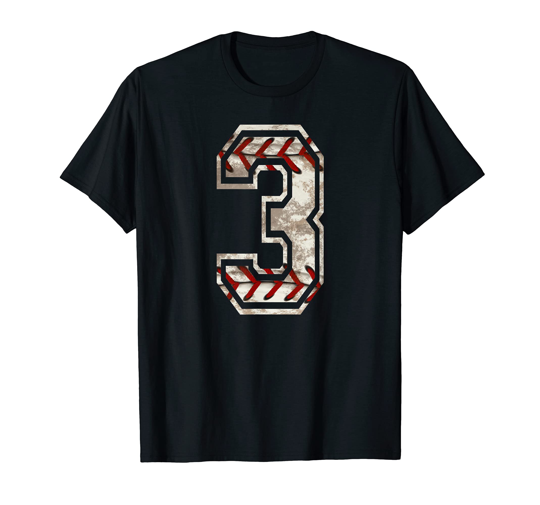 Baseball Jersey Number 3 Distressed T-Shirt - Graphic Print for Adults - T-Shirt, Sweatshirt, Hoodie