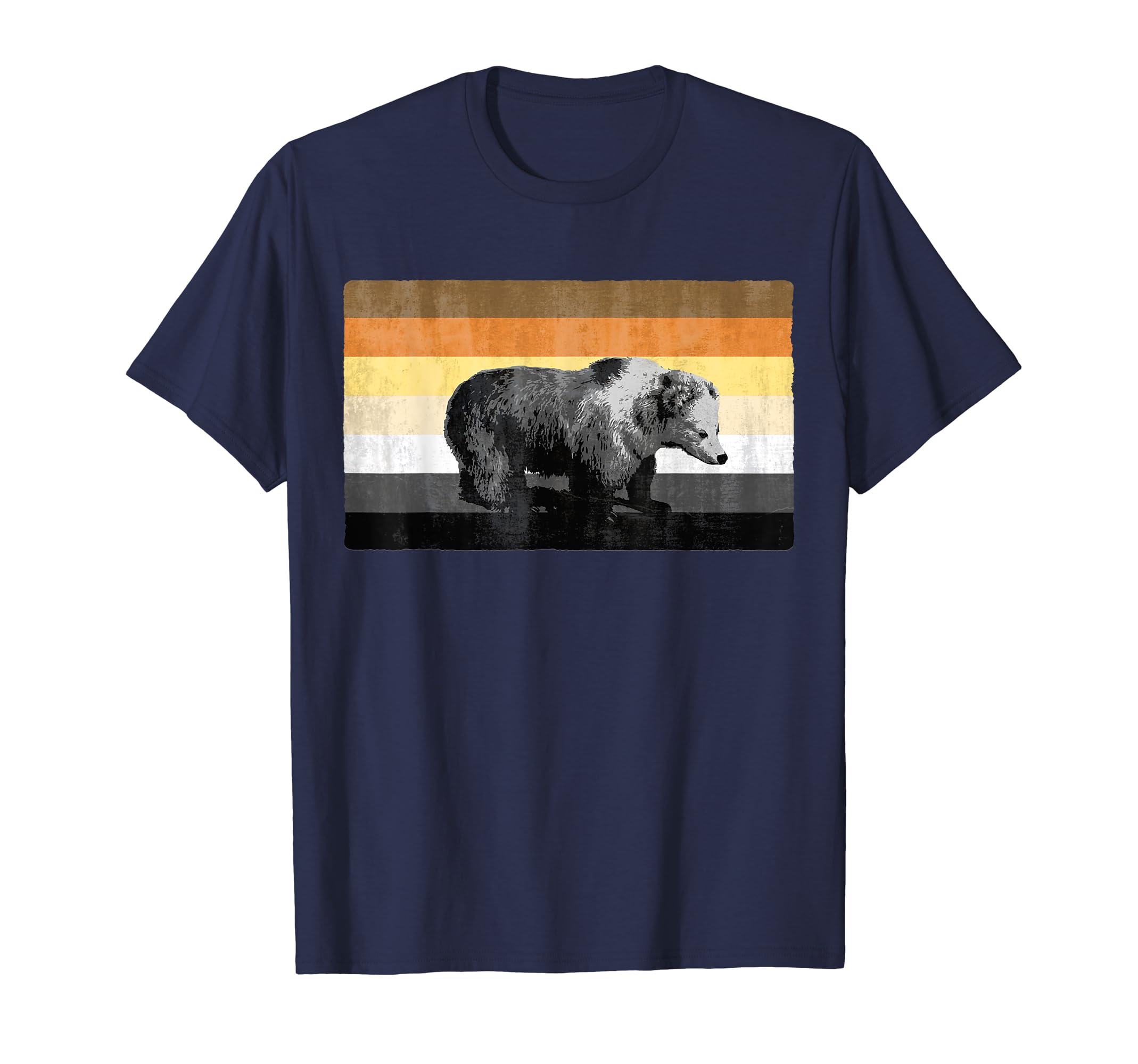 Distressed Gay Bear Pride Flag T-Shirt - Minimalist Print Men Women - T-Shirt, Sweatshirt, Hoodie