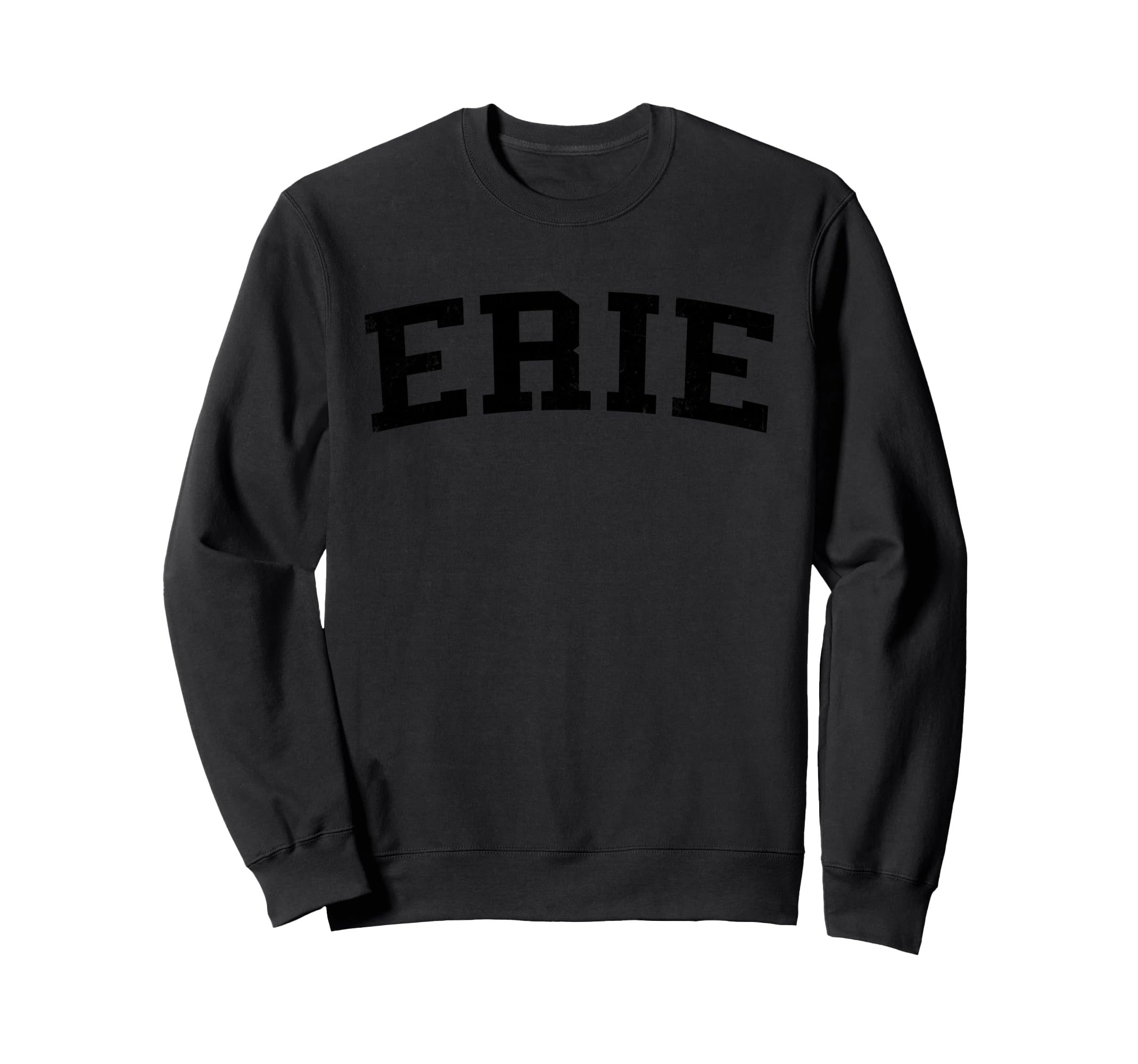 Erie Pa Distressed Black Varsity Sweatshirt - Minimalist Print Unisex - T-Shirt, Sweatshirt, Hoodie